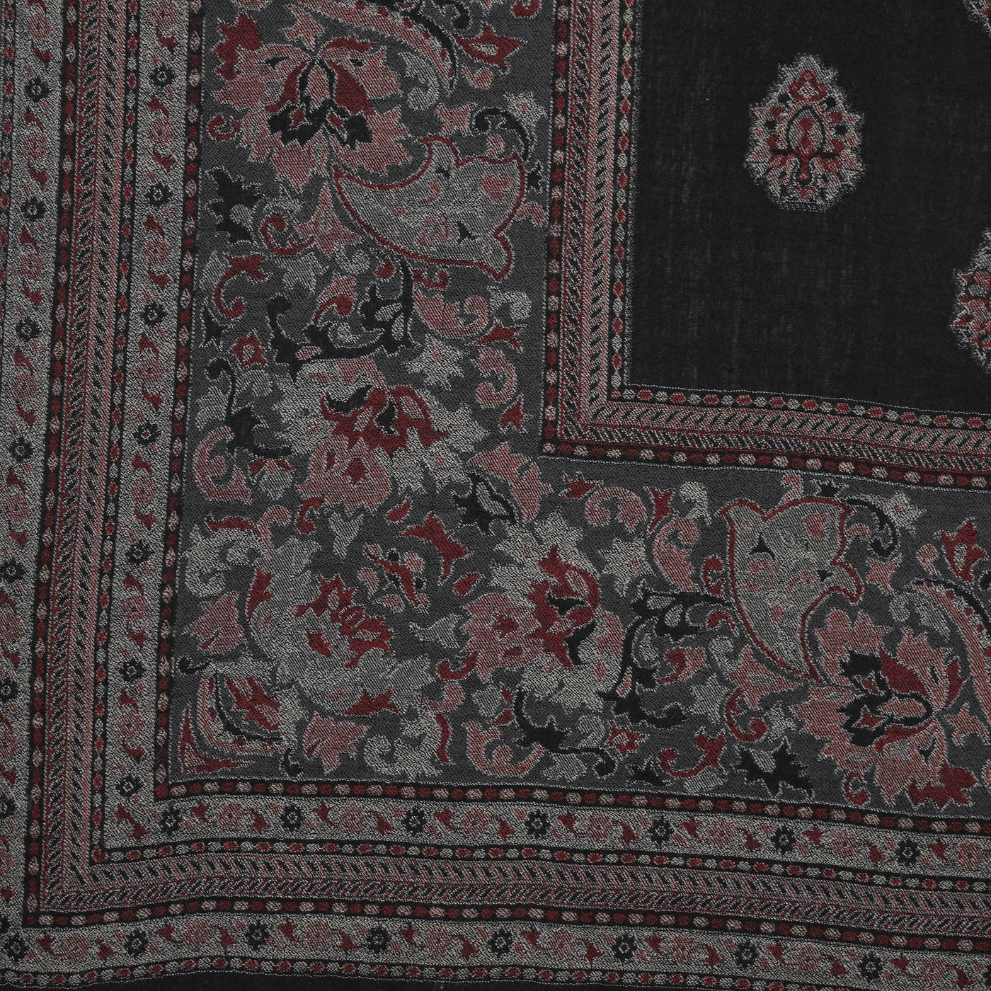 Heritage Paisleys Black Woolen Lohi Shawl