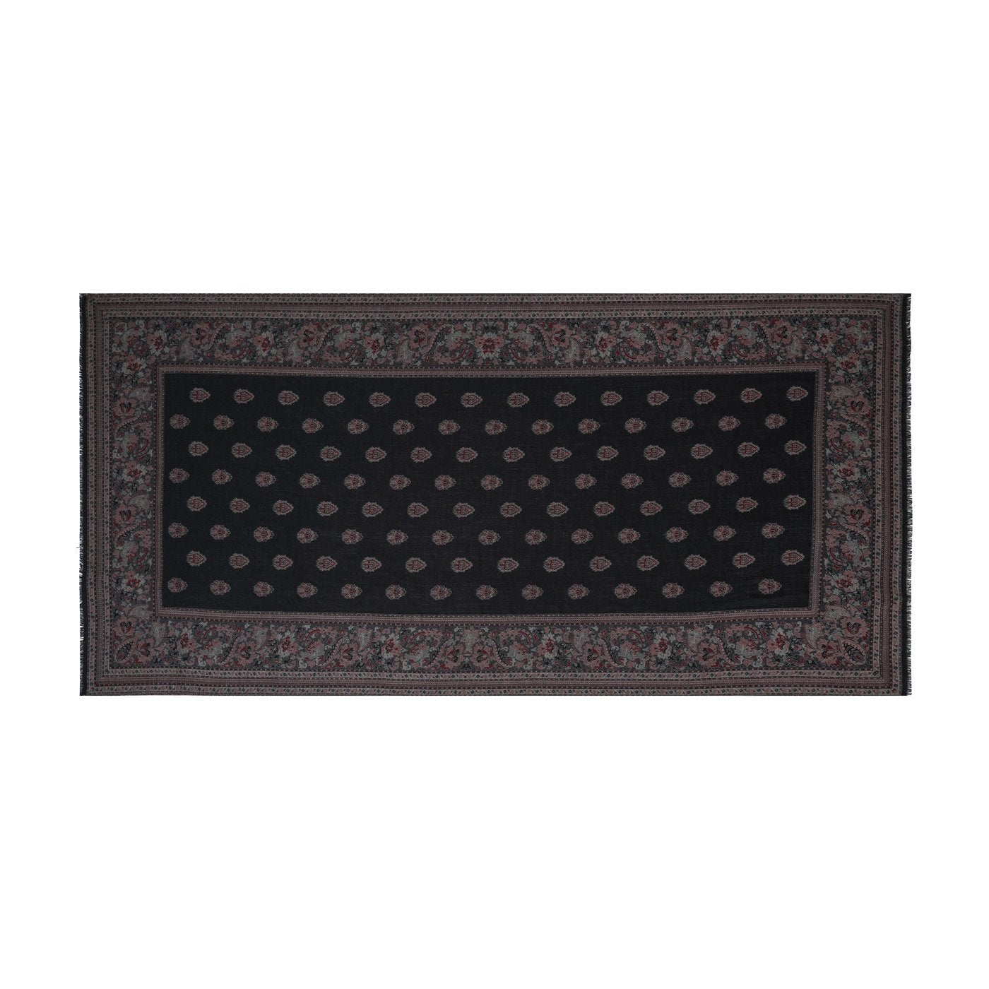 Heritage Paisleys Black Woolen Lohi Shawl