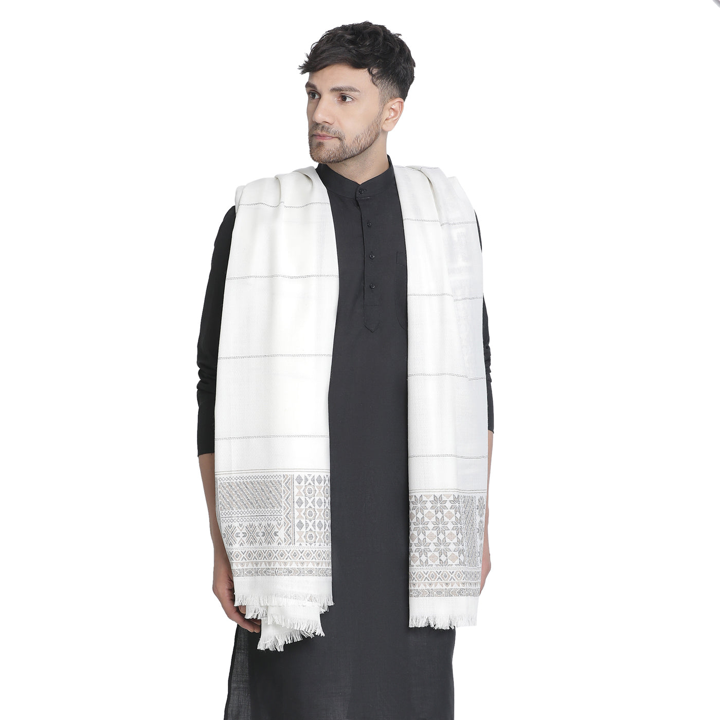 Veer Off White Wool Jacquard Lohi