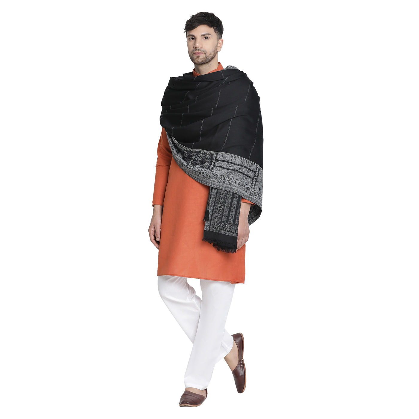 Veer Black Wool Jacquard Lohi