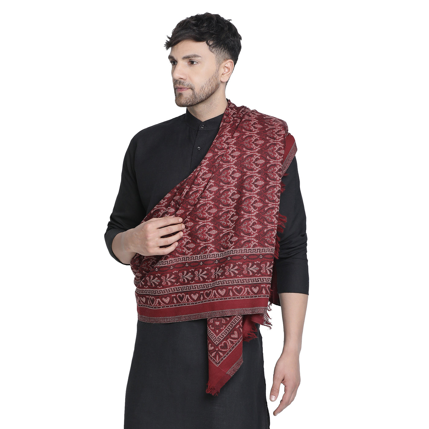 Ahmed Dark Marron Wool Jacquard Lohi
