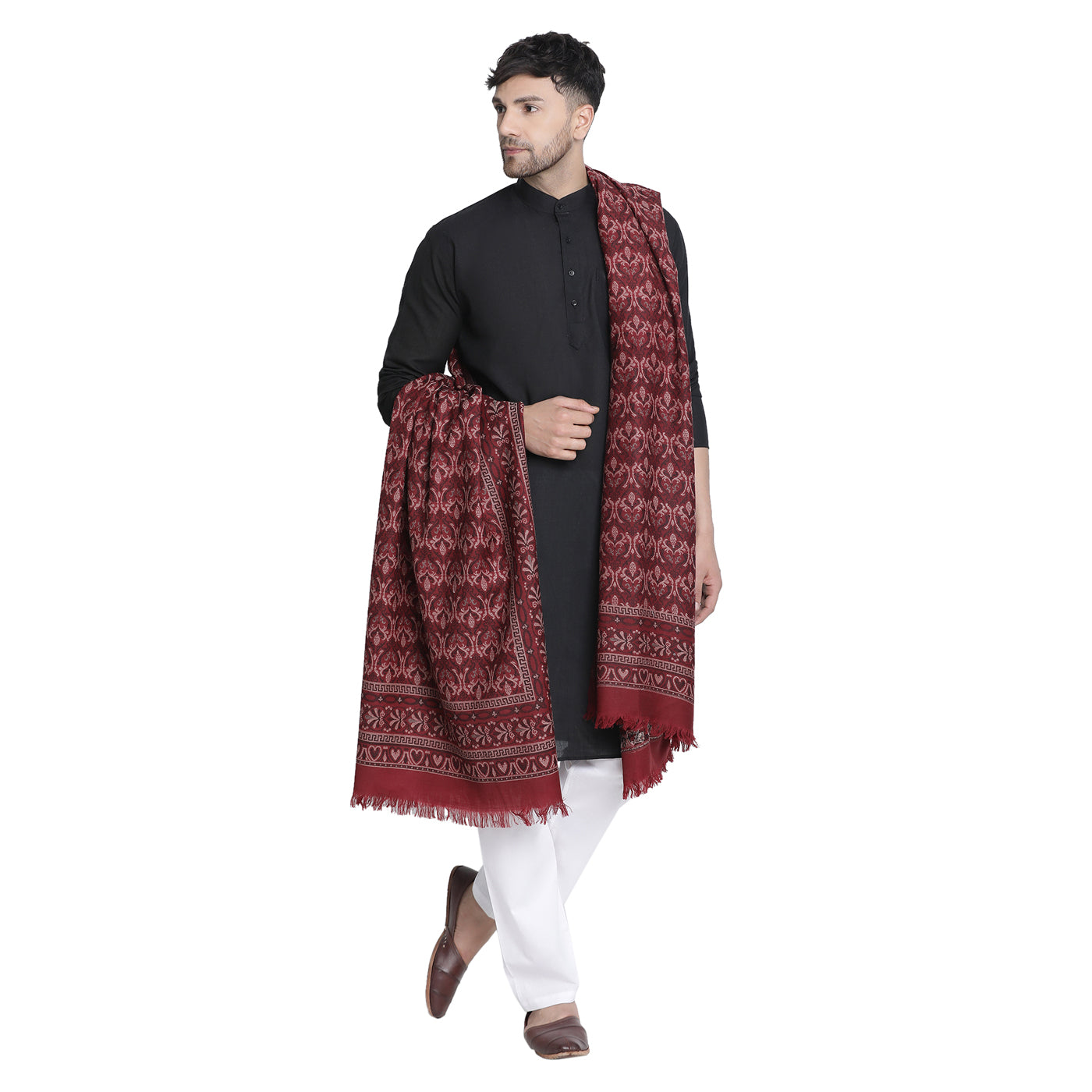 Ahmed Dark Marron Wool Jacquard Lohi