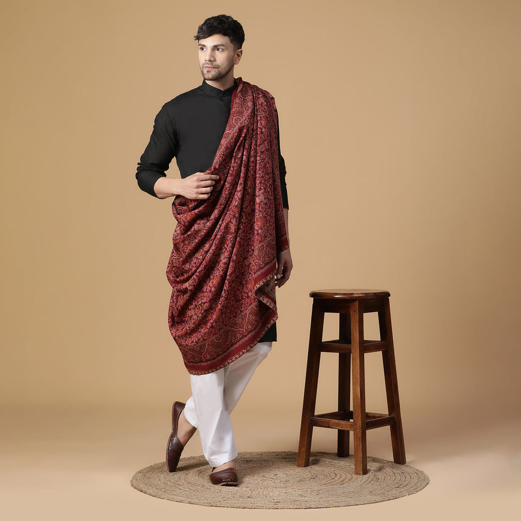 Asim Dark Marron Wool Jacquard Lohi