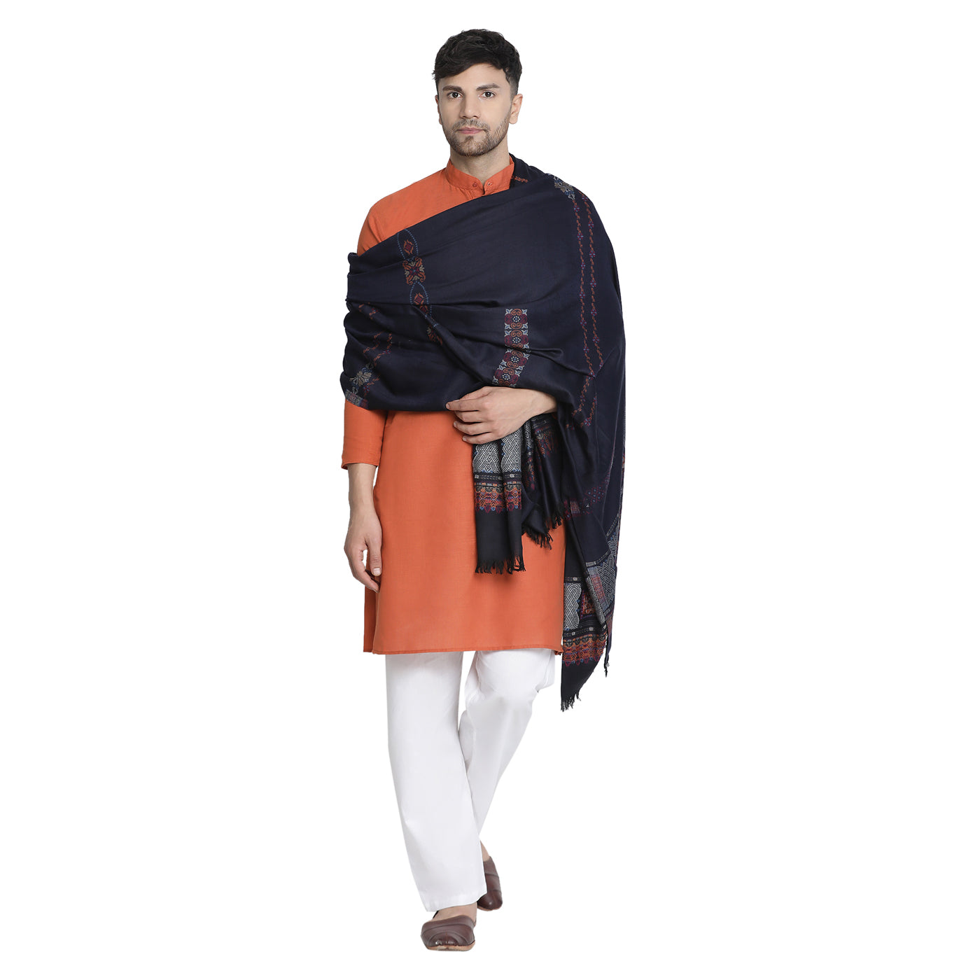 Ares Navy Wool Jacquard Lohi