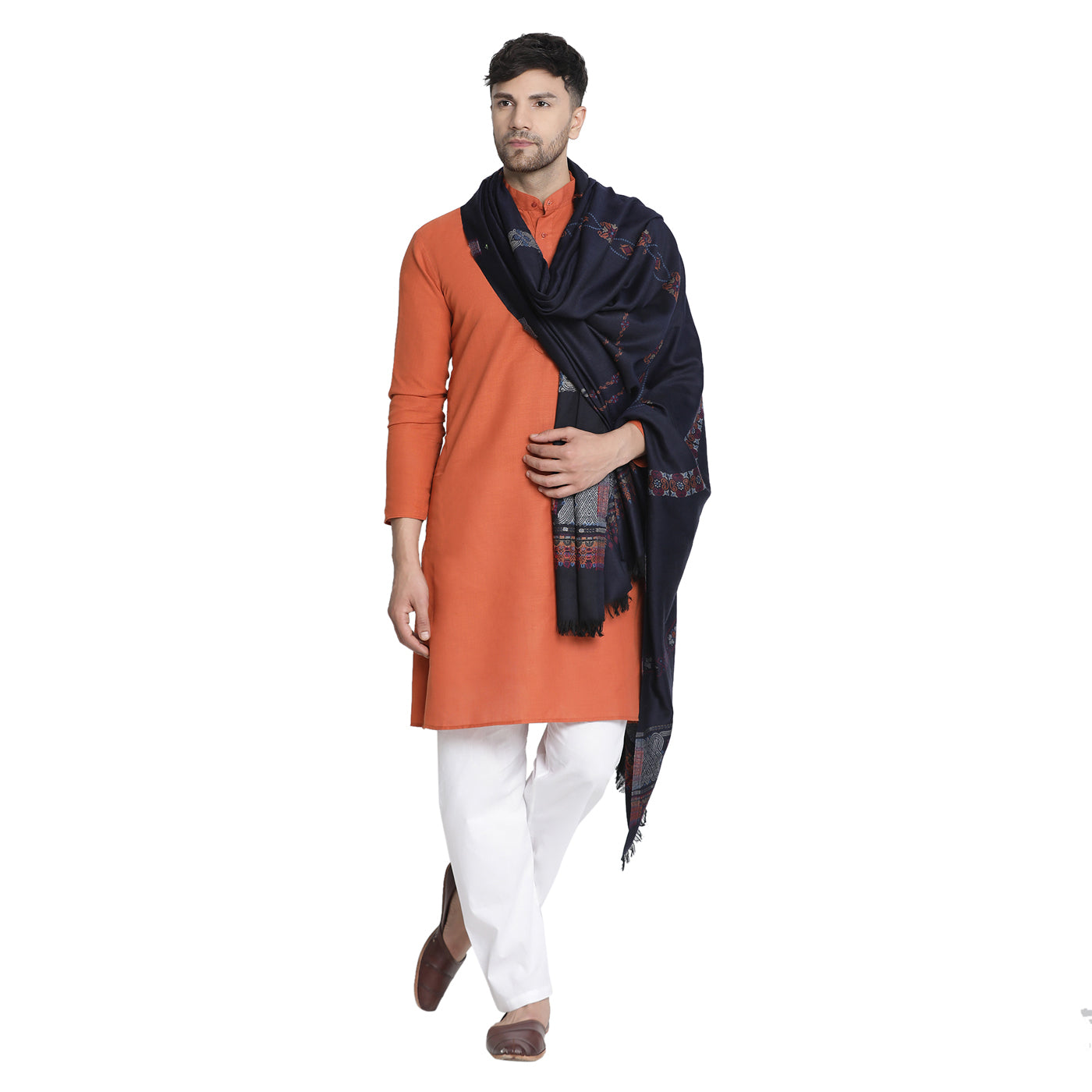 Ares Navy Wool Jacquard Lohi