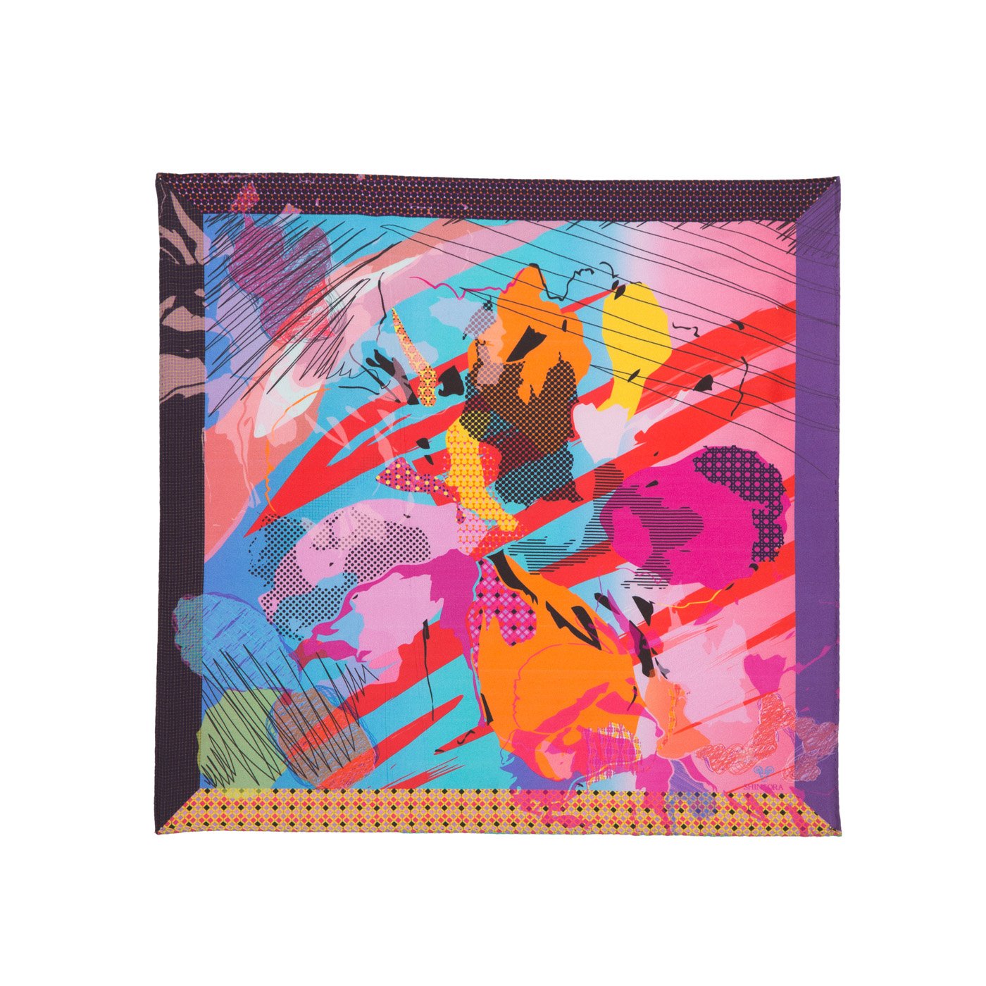 Digital Splash Printed Silk Pocket Square