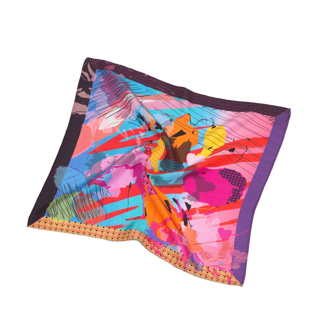 Digital Splash Printed Silk Pocket Square