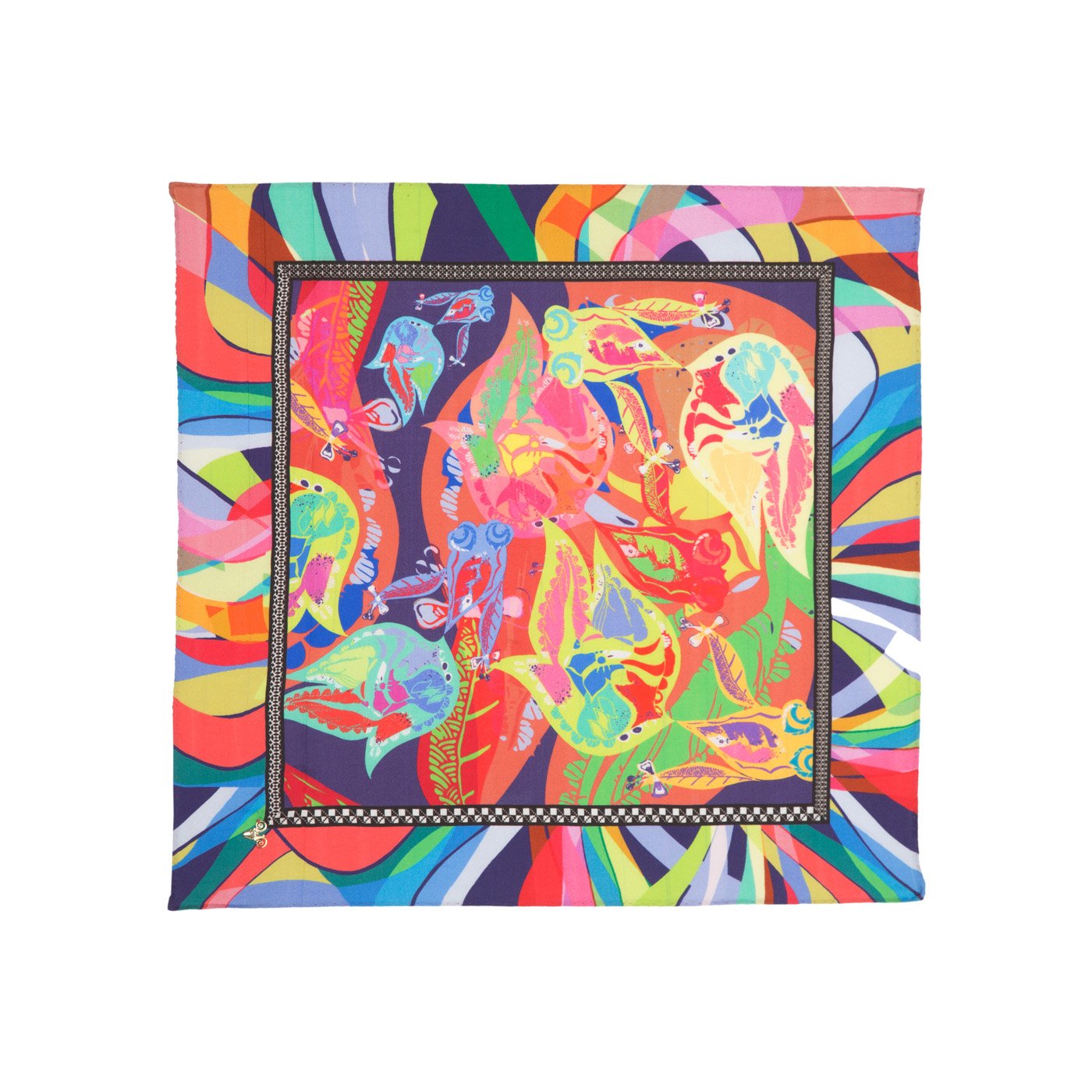 Frogfish Vortex Printed Silk Pocket Square