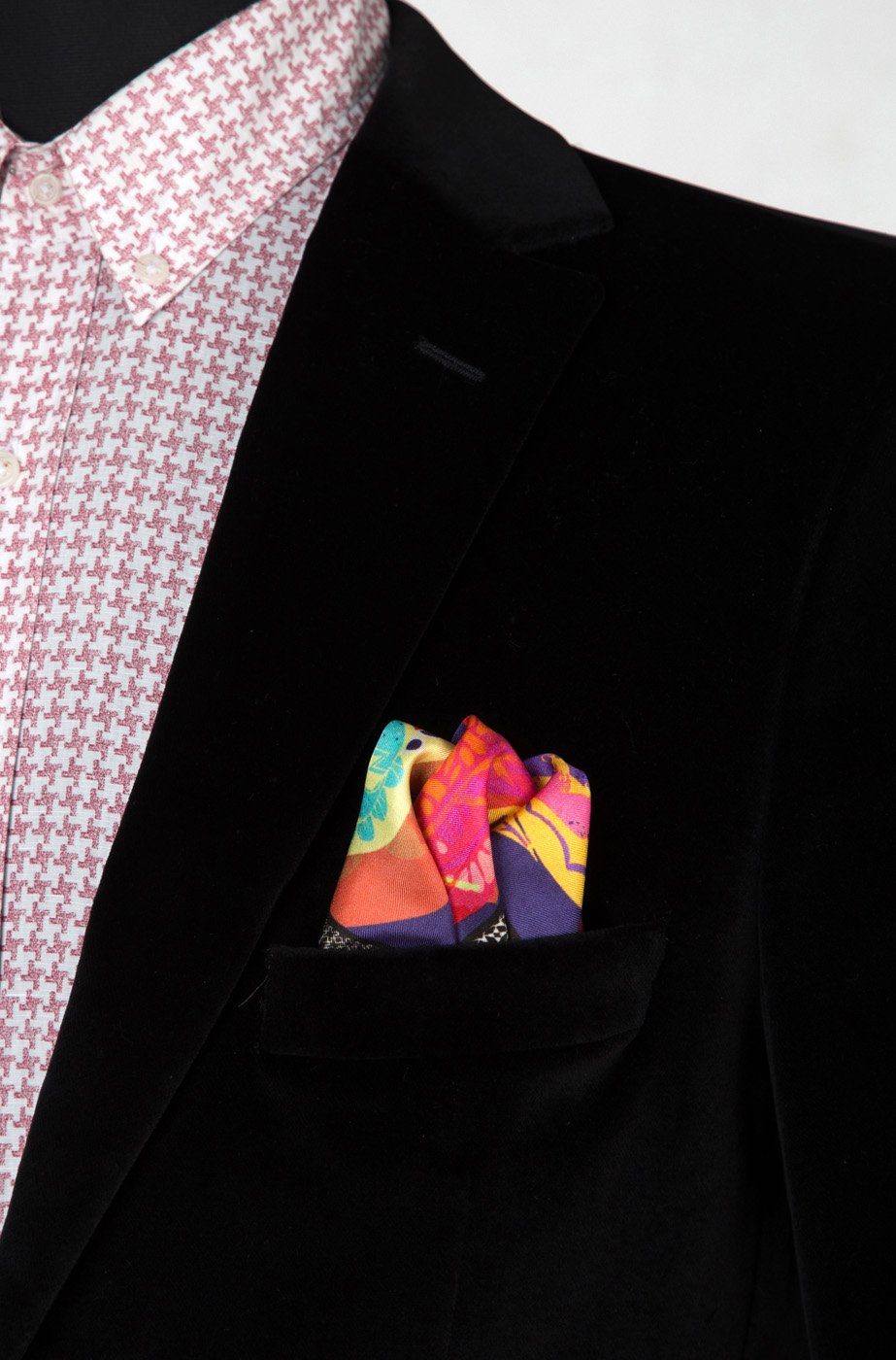 Frogfish Vortex Printed Silk Pocket Square