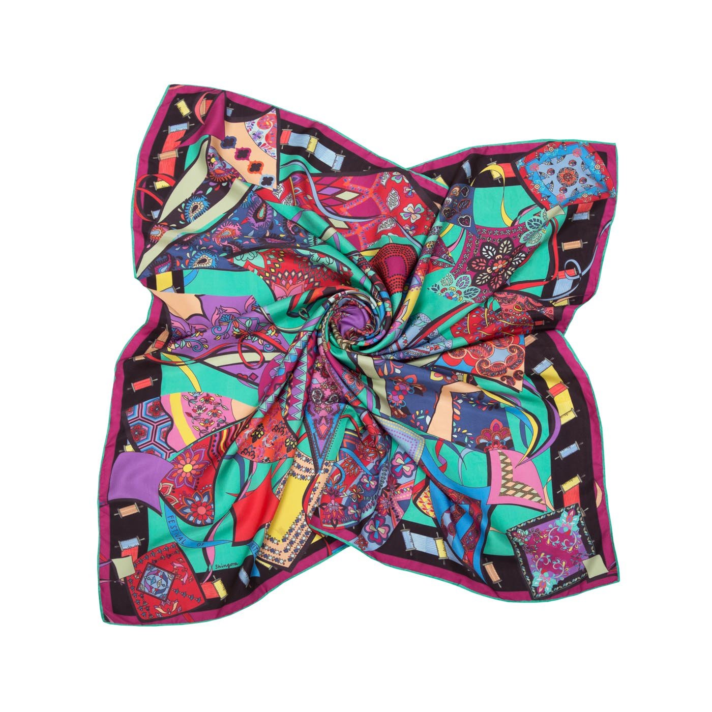 Festivals Of Kites Silk Printed Pocket Square