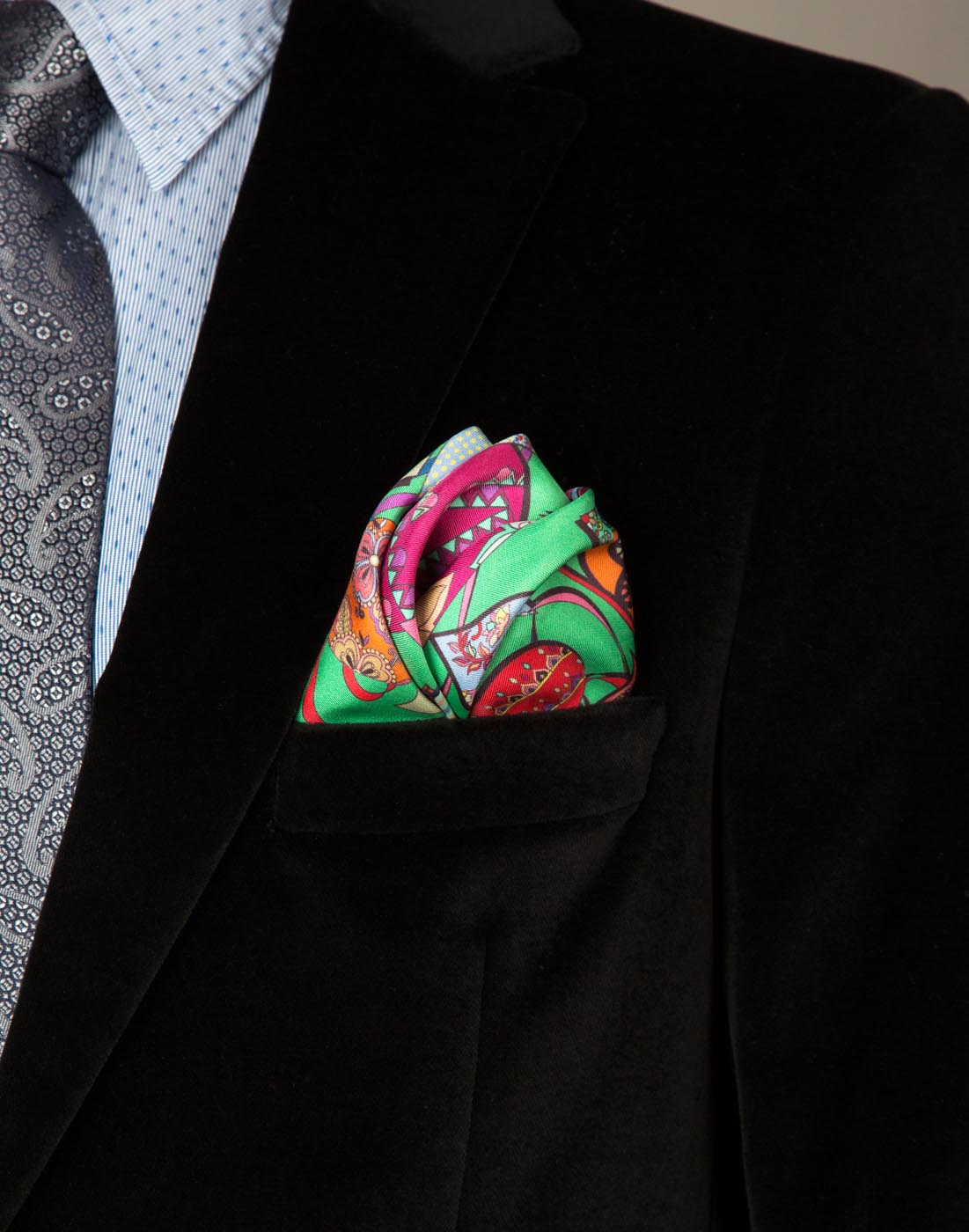 Festivals Of Kites Silk Printed Pocket Square
