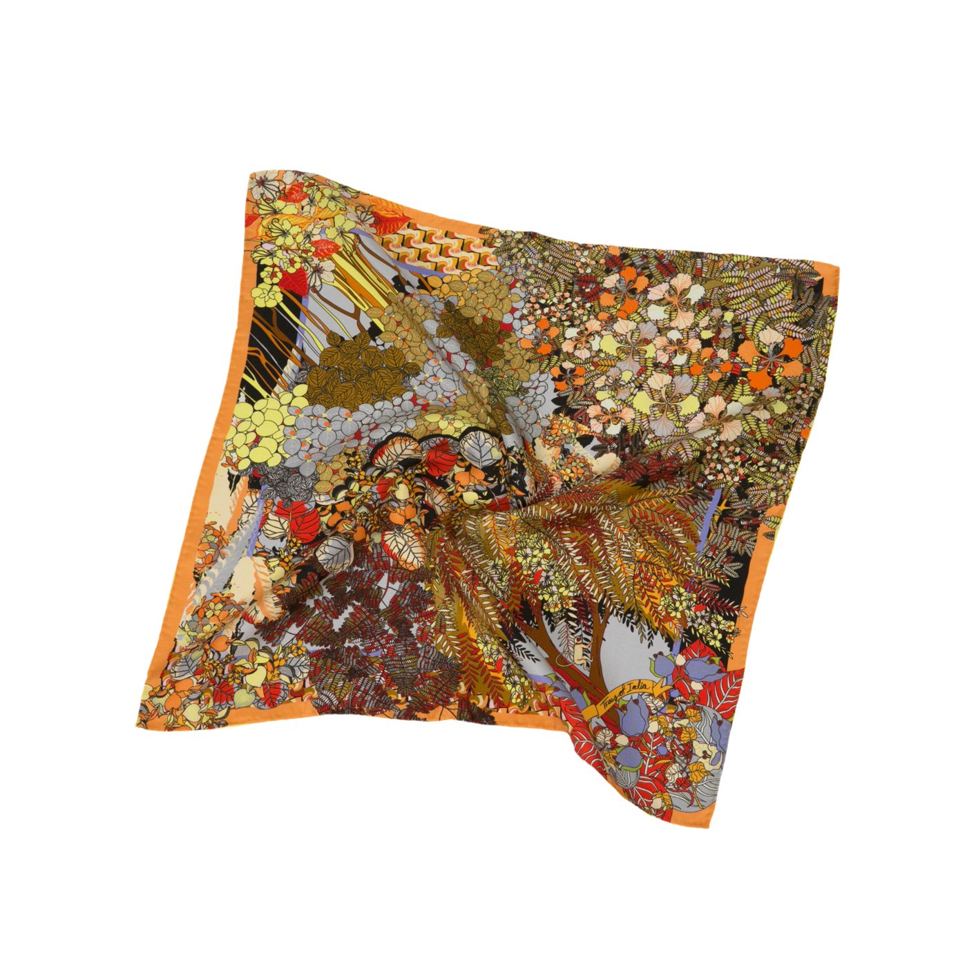Trees Of India Printed Silk Pocket Square