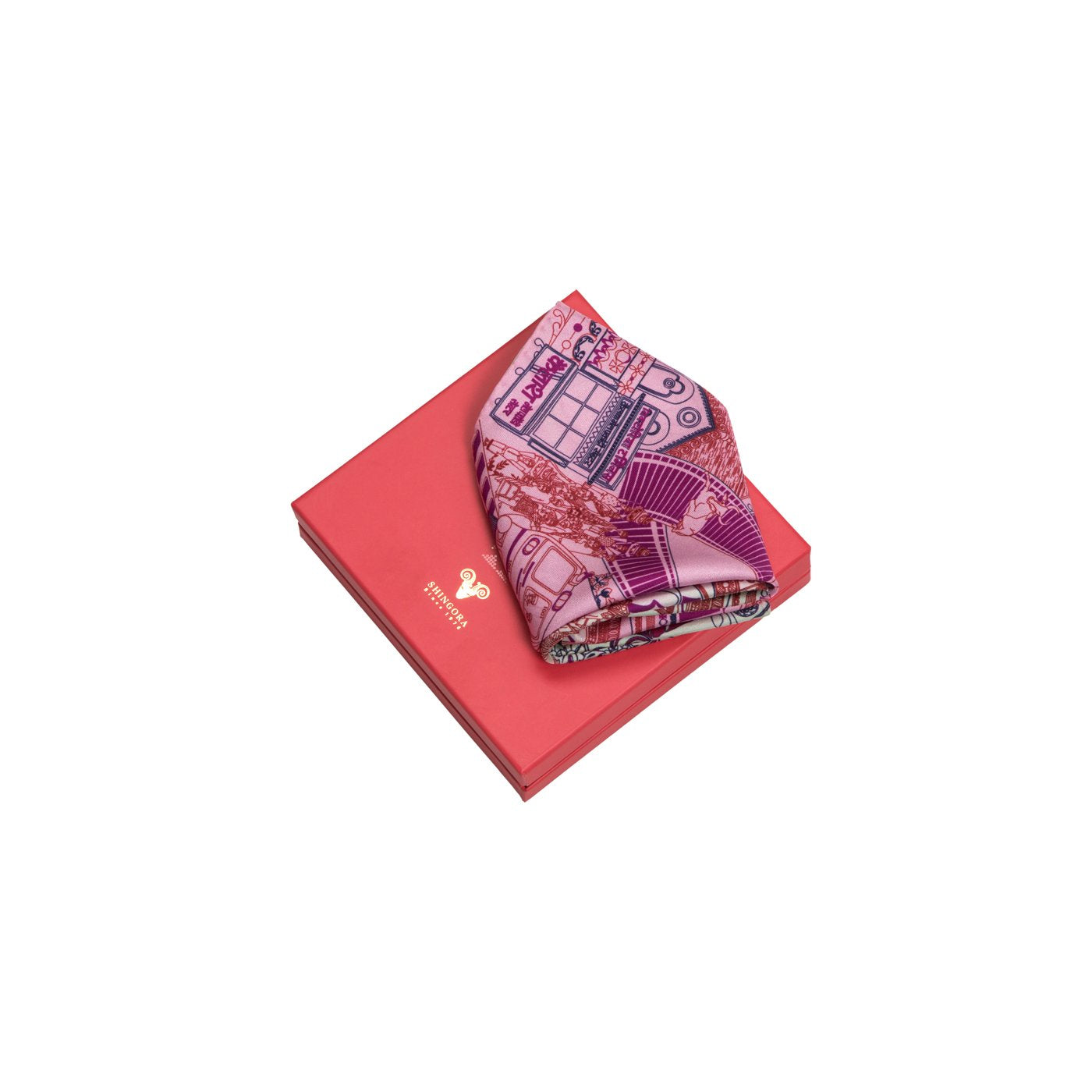 Victoria Terminus Printed Silk Pocket Square