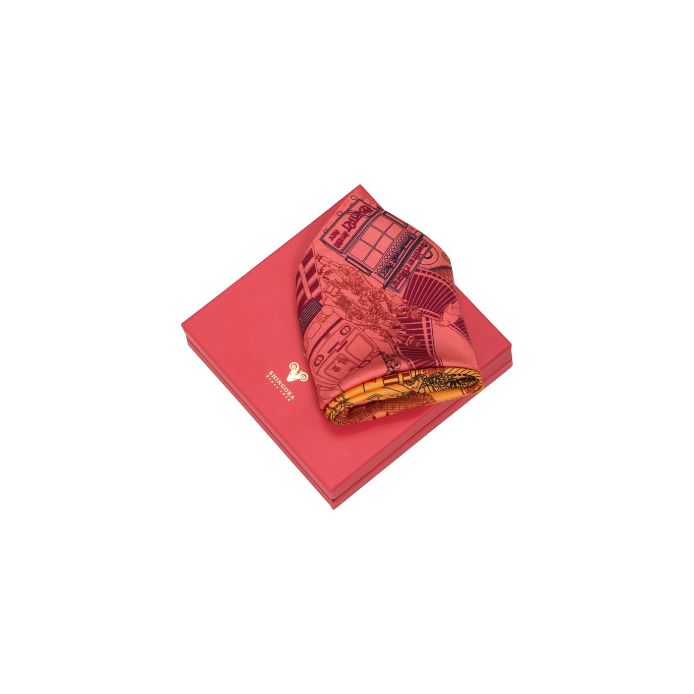 Victoria Terminus Printed Silk Pocket Square