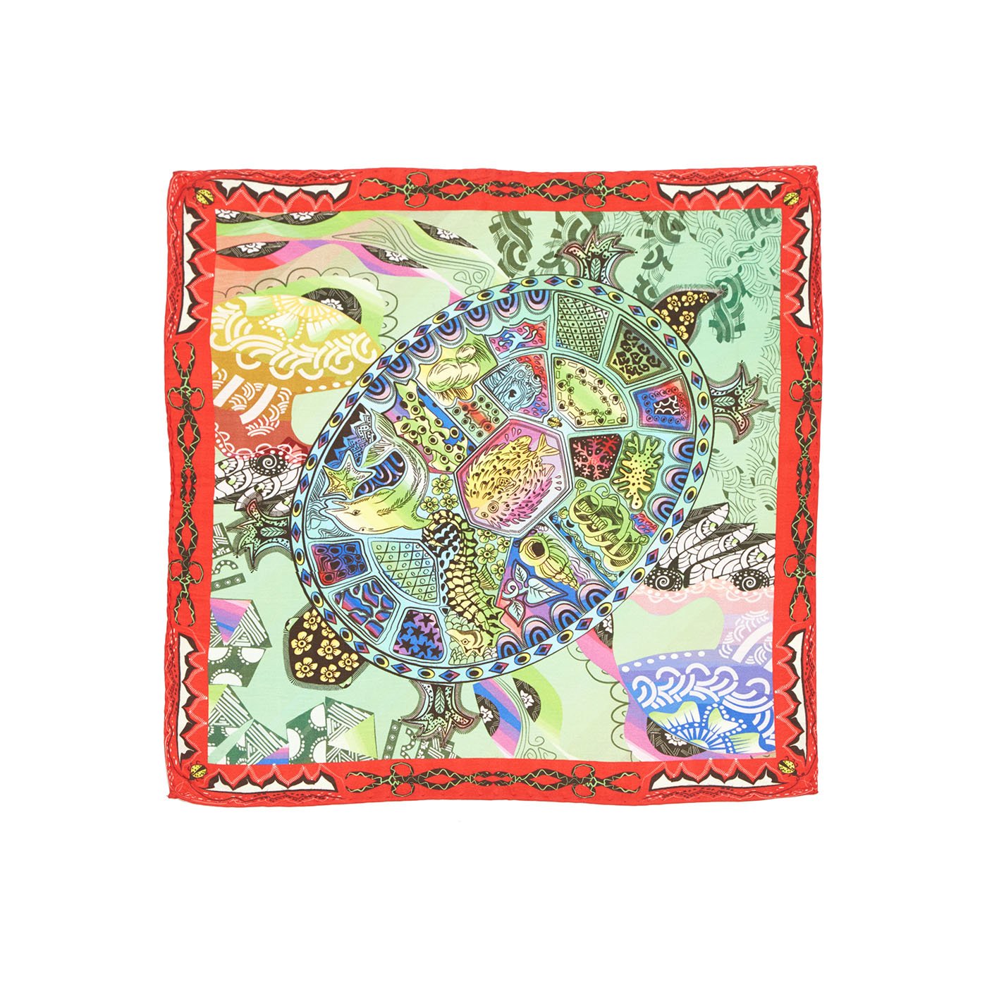 Turtle Wonderland Silk Pocket Square