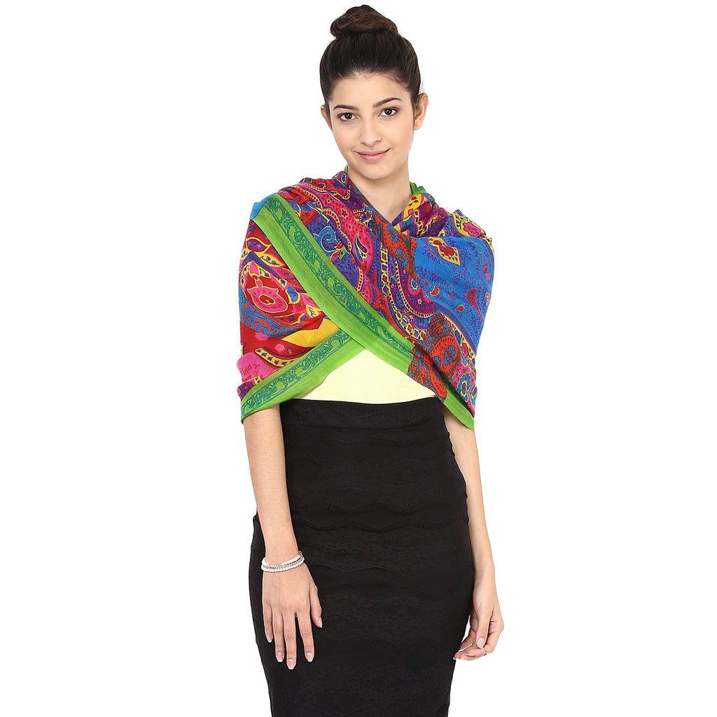 Paisley Prism Printed Woolen Stole