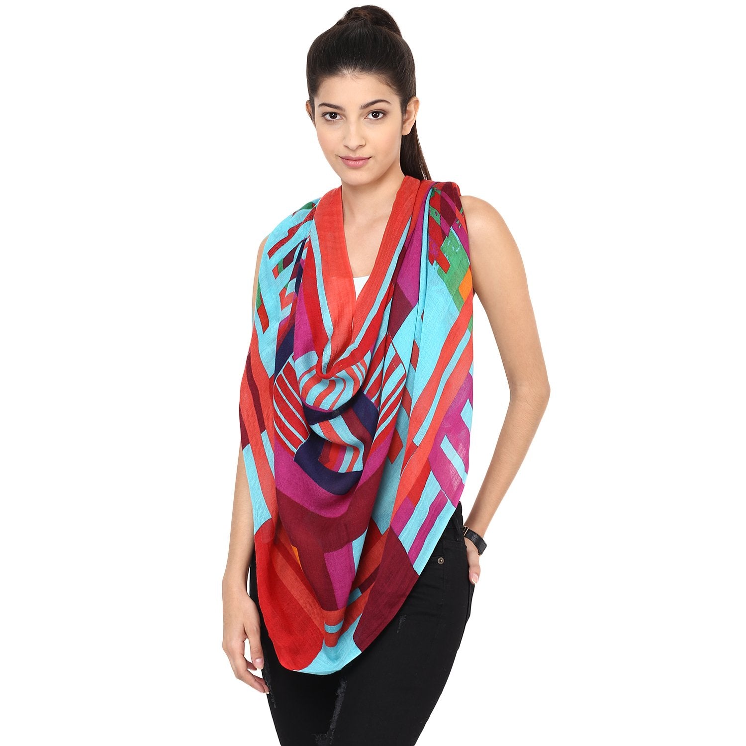 Bit By Bit Printed Woolen Stole