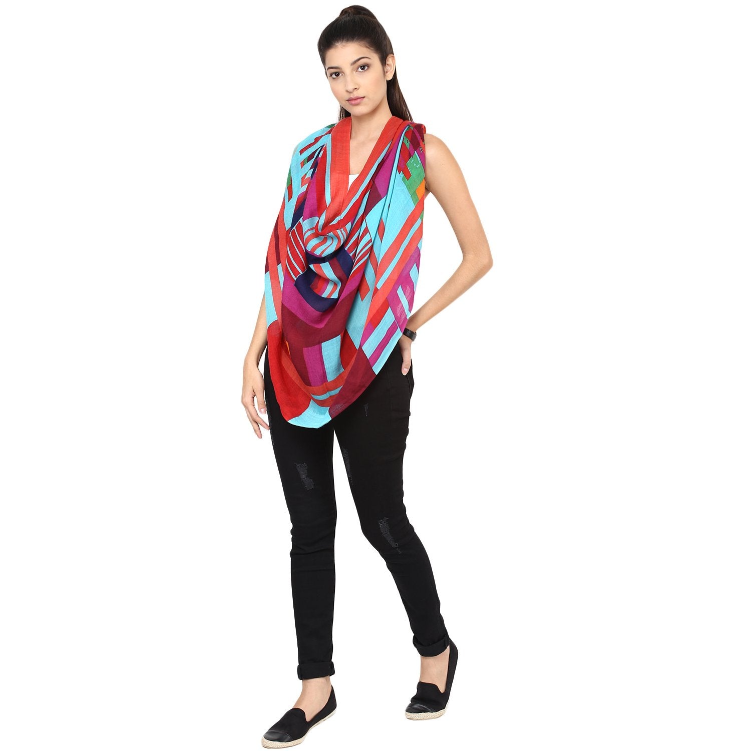 Bit By Bit Printed Woolen Stole