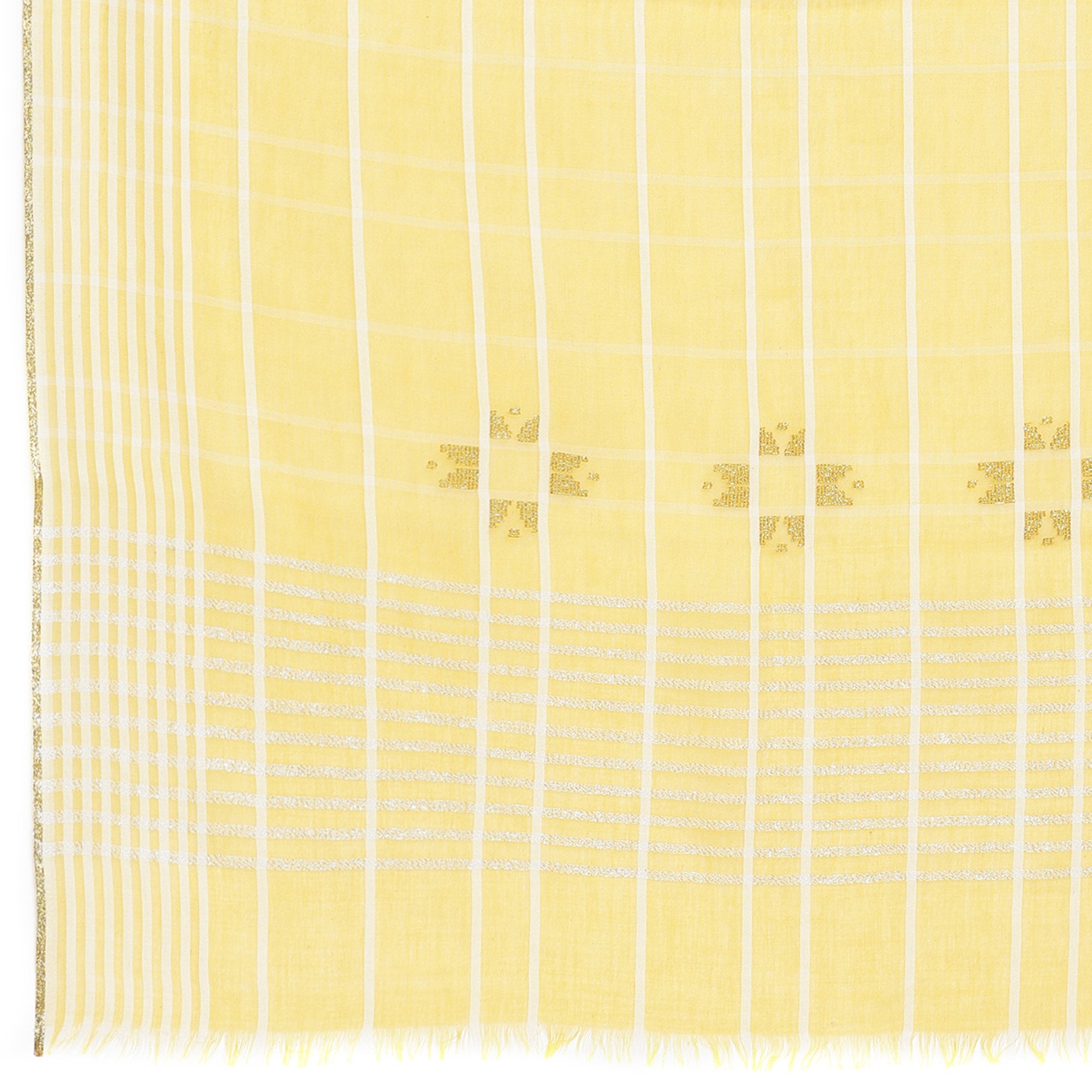yellow cotton stoles for ladies - Shingora