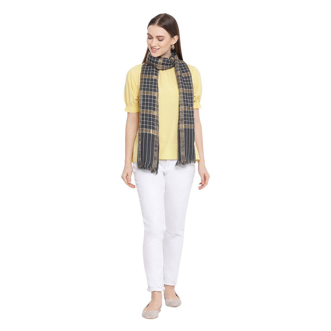 grey woolen stole for ladies - Shingora