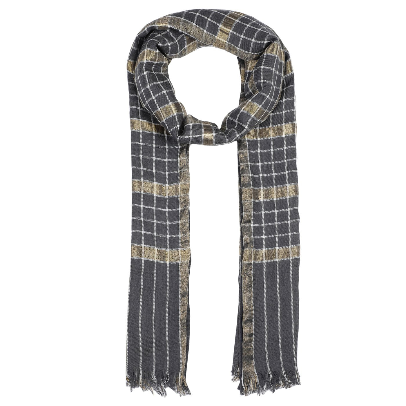 grey woolen stole for ladies - Shingora