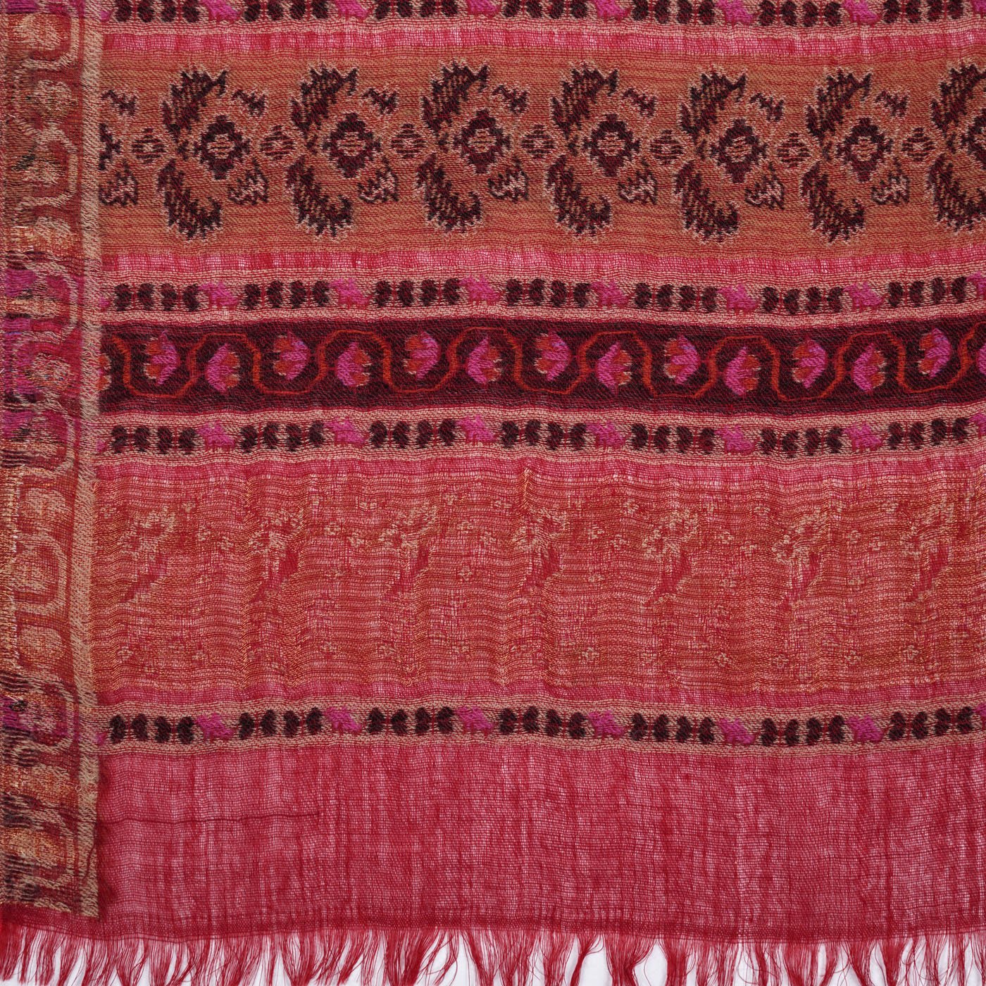 Ikat Floral Stripe Woolen Stole