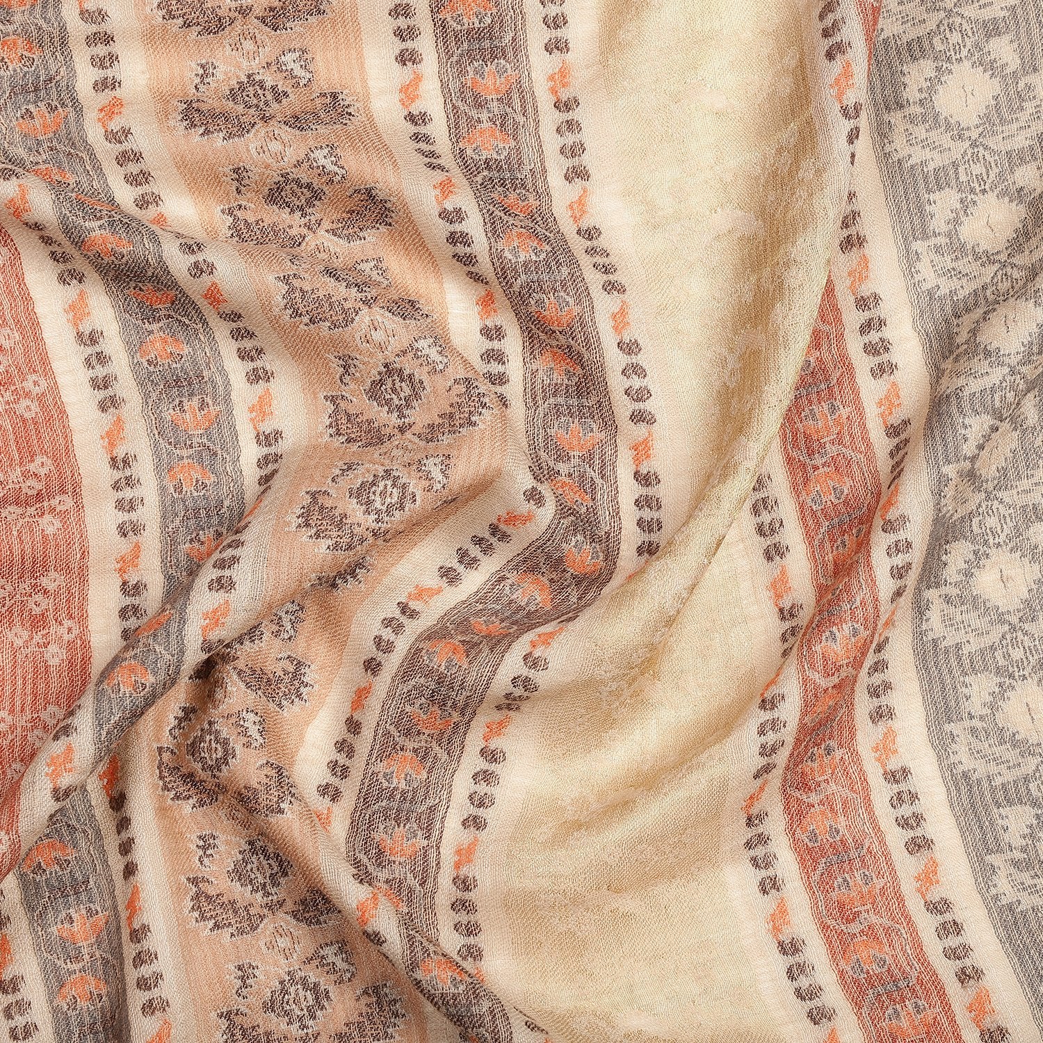 Ikat Floral Stripe Woolen Stole