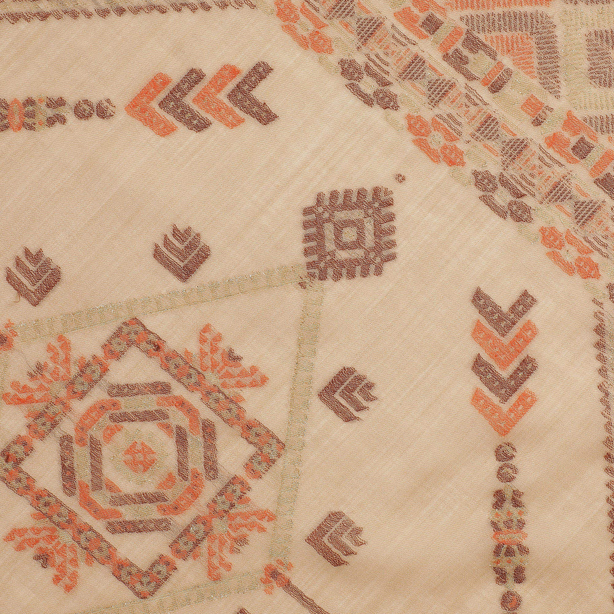 Siya Creamy Woven Design Opulence Wool Stole