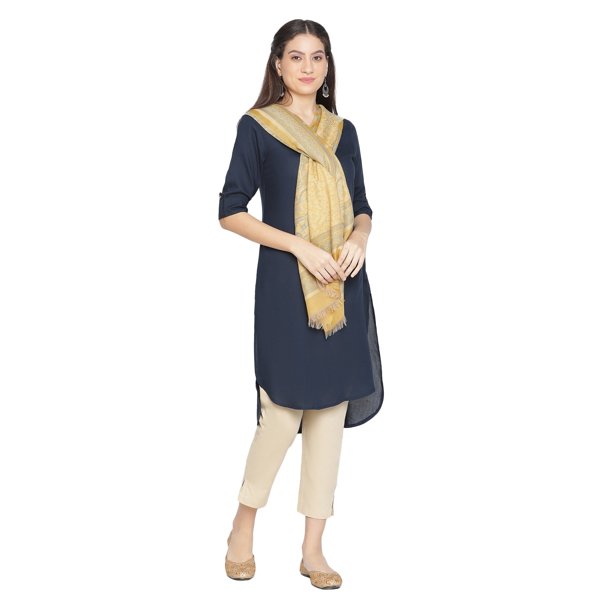 Ozza Winter Woolen Woven Design Stole