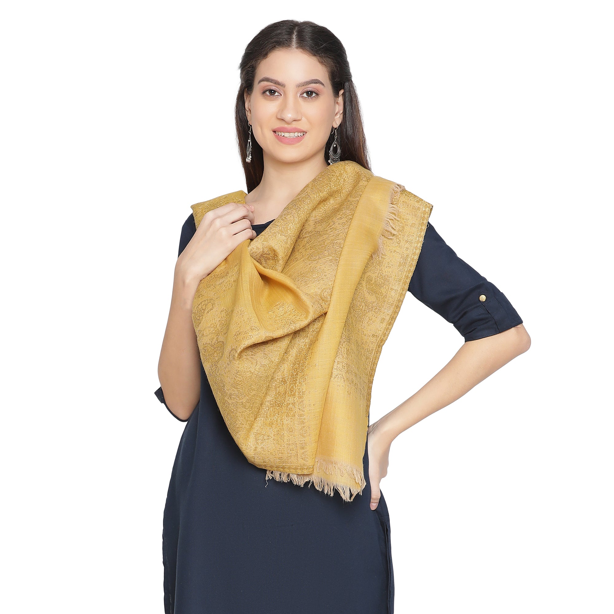 Saafia Warm Woolen Woven Design Stole