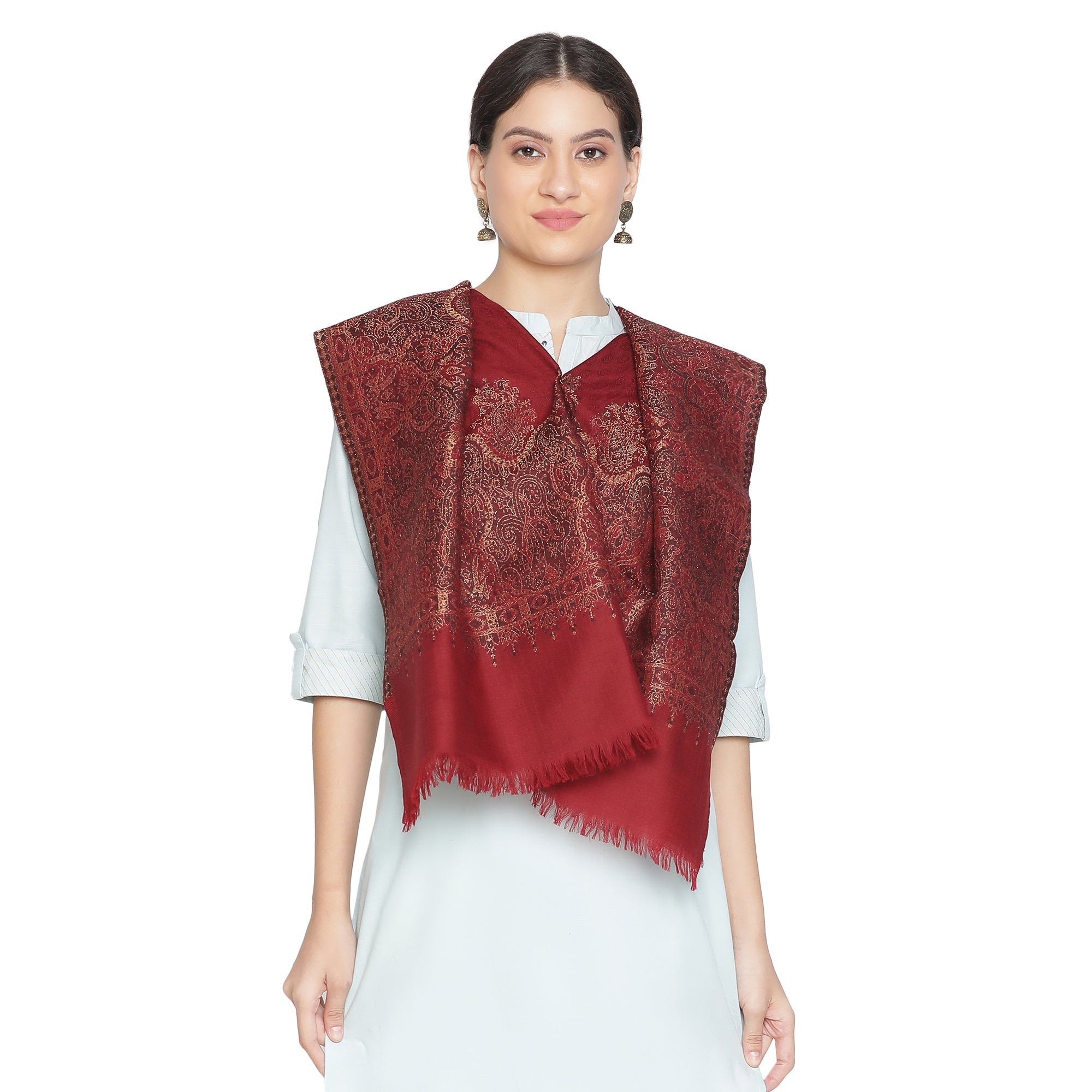 Saafia Warm Woolen Woven Design Stole