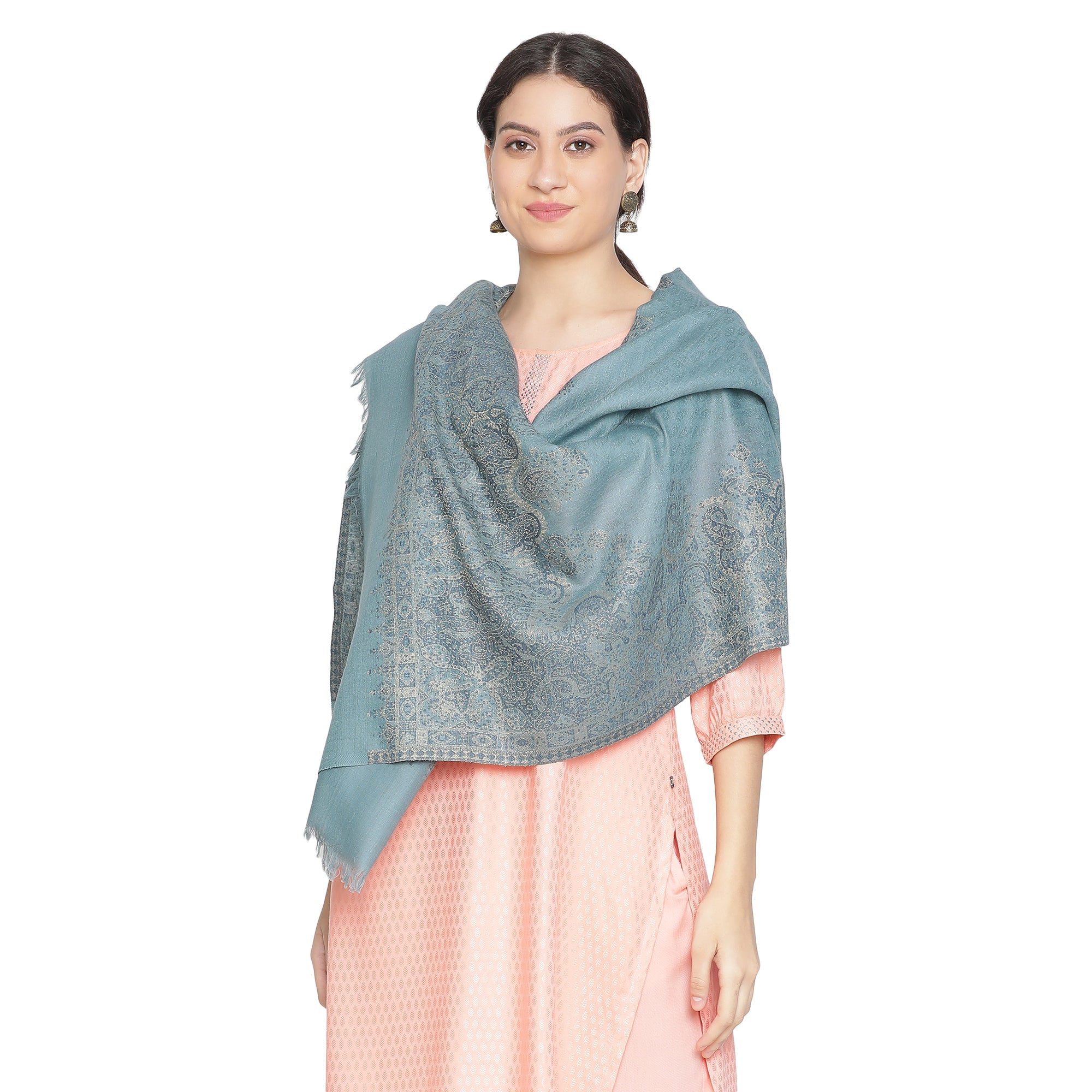 Saafia Warm Woolen Woven Design Stole