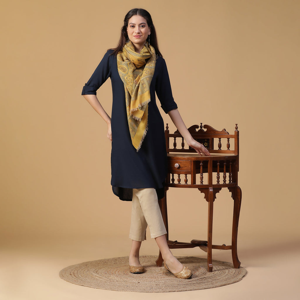 Sarah Opalescent Wool Woven Design Stole