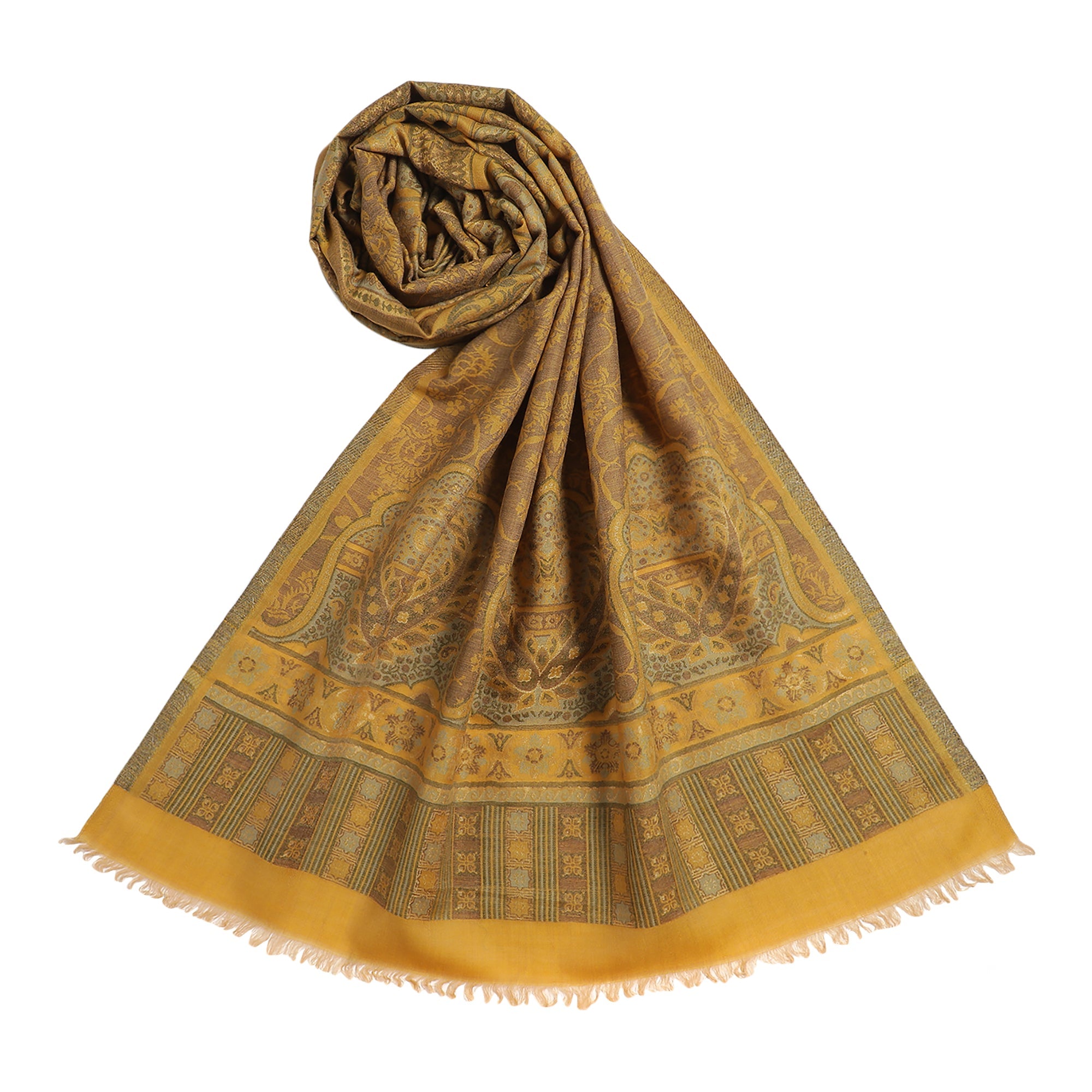 Sarah Opalescent Wool Woven Design Stole