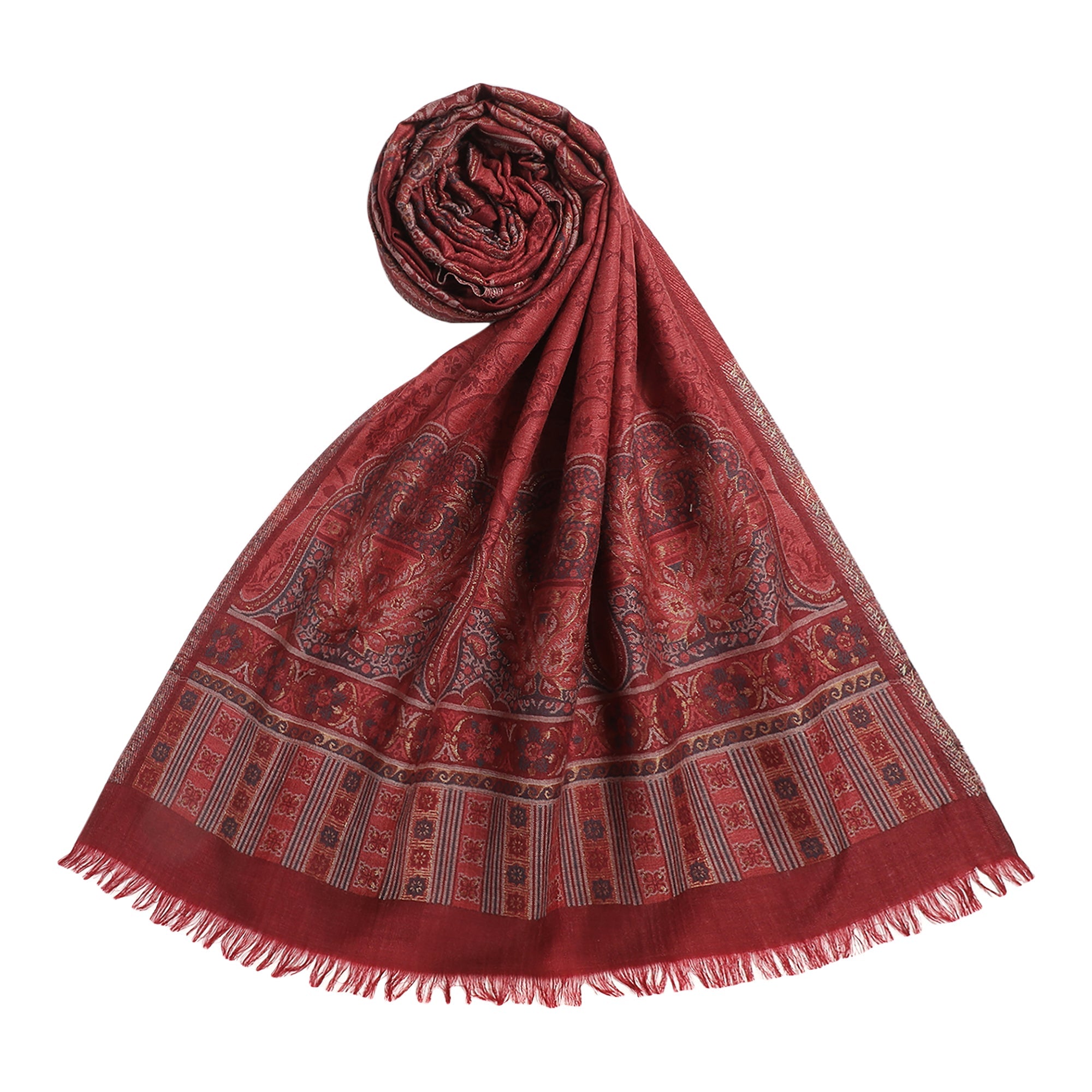 Sarah Opalescent Wool Woven Design Stole