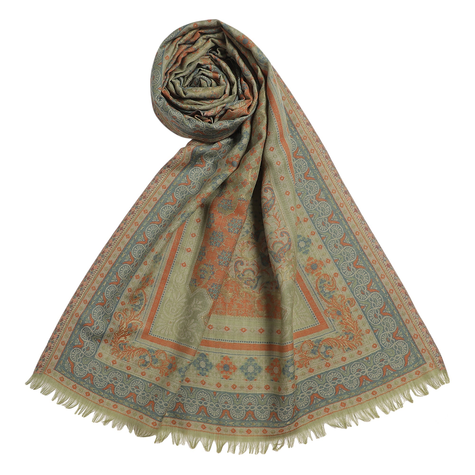 Shifa Sparkling Wool Woven Design Stole