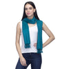 cyan woolen stole for ladies - Shingora