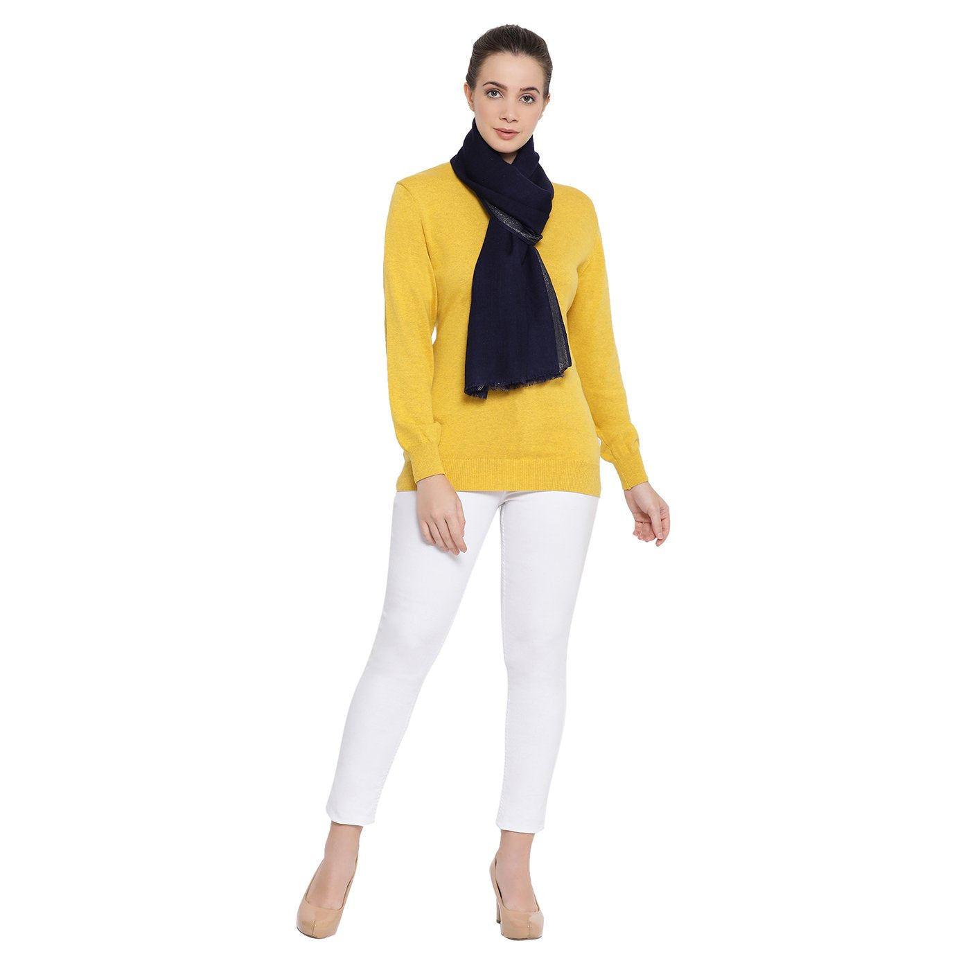 black woolen stole for women - Shingora