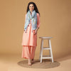 Sky Blue Silk Printed Stole