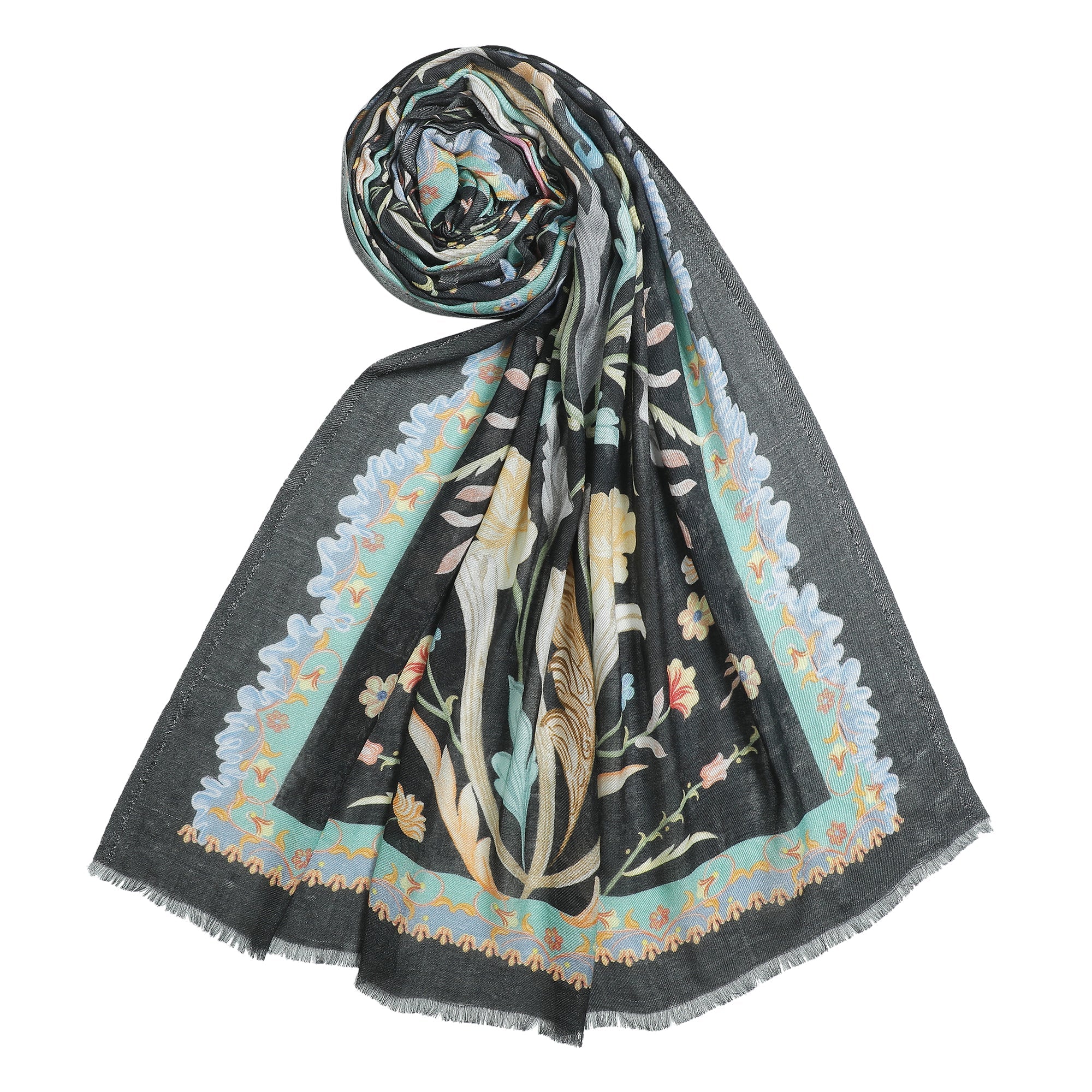 Raahi: Bliss Silk Modal Botanic Whispers Printed Stole