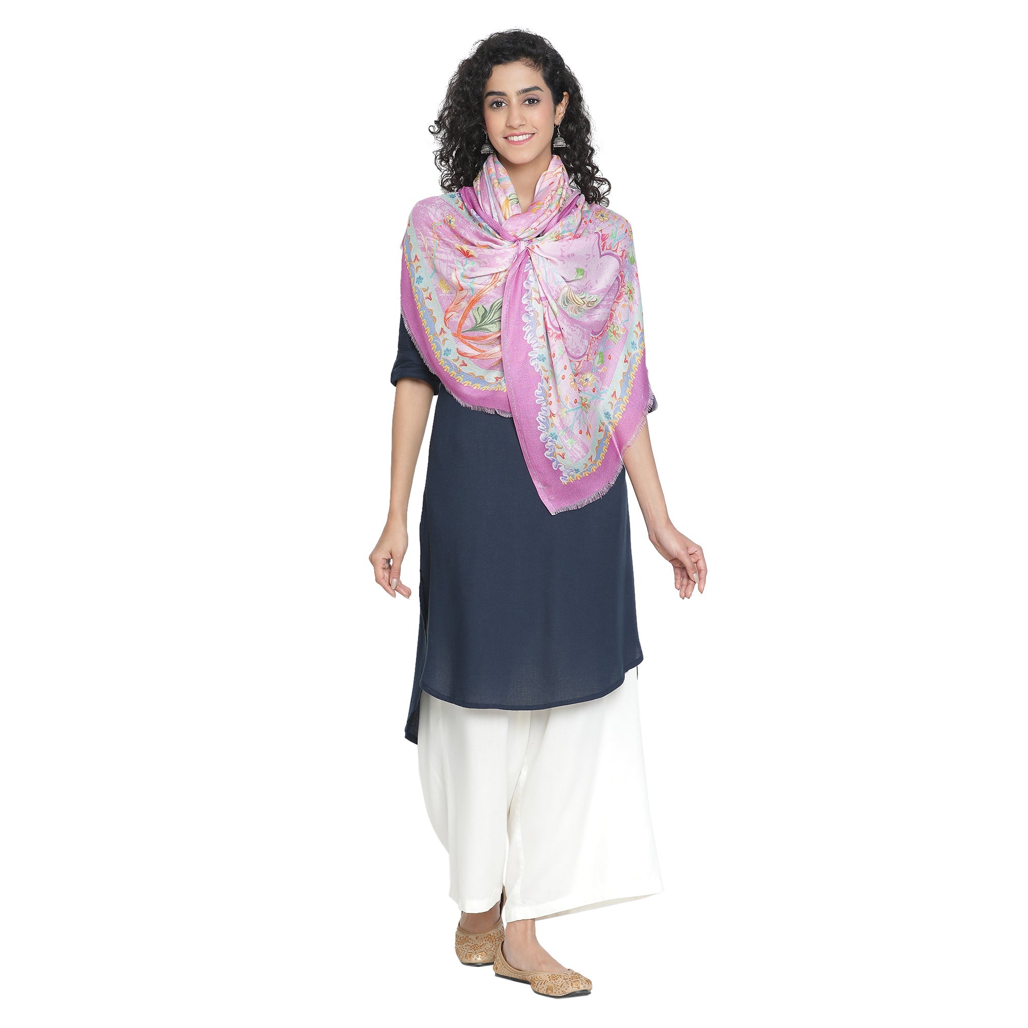 Raahi: Bliss Silk Modal Botanic Whispers Printed Stole