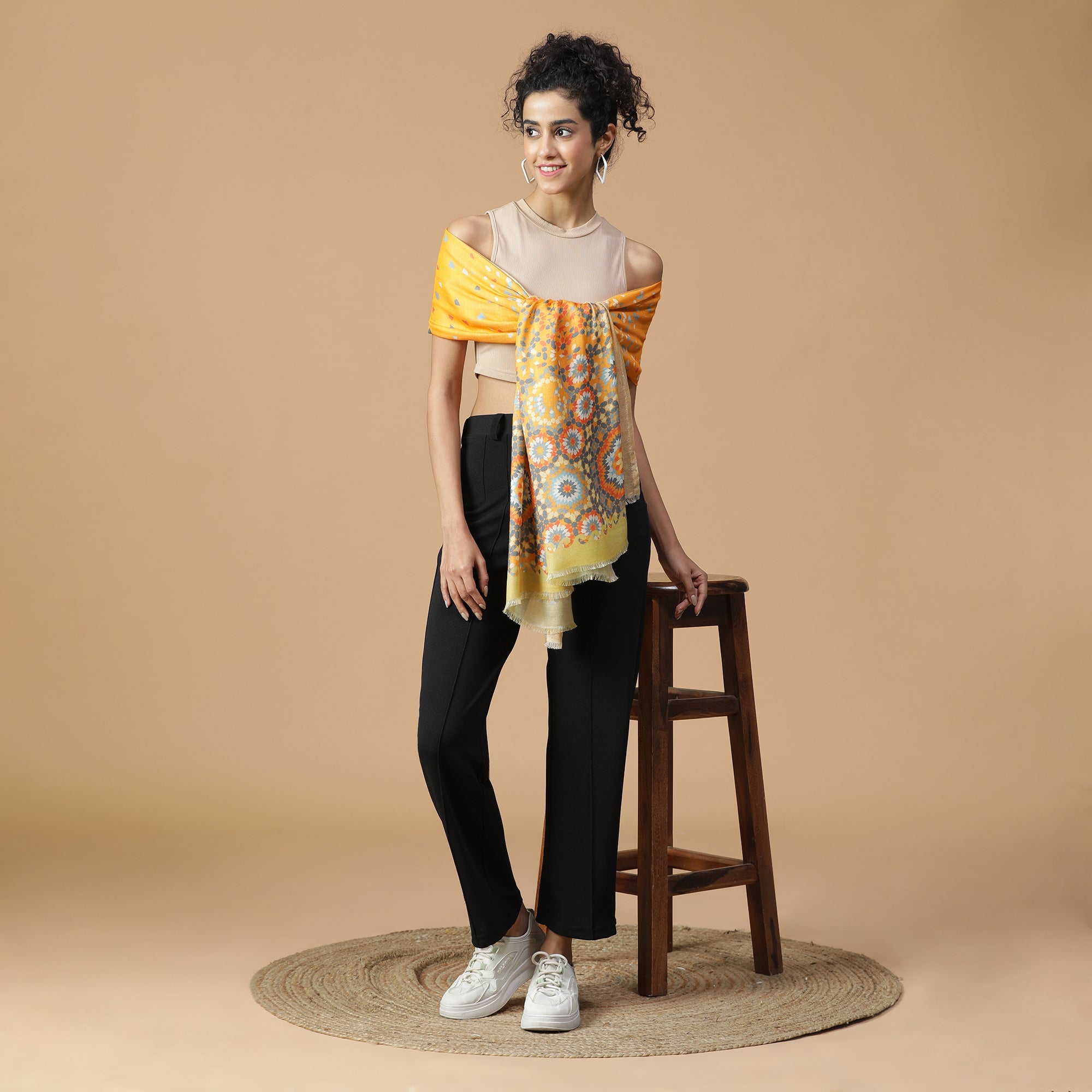 Gulzar: Silk Modal Dahlia Delight Printed Stole
