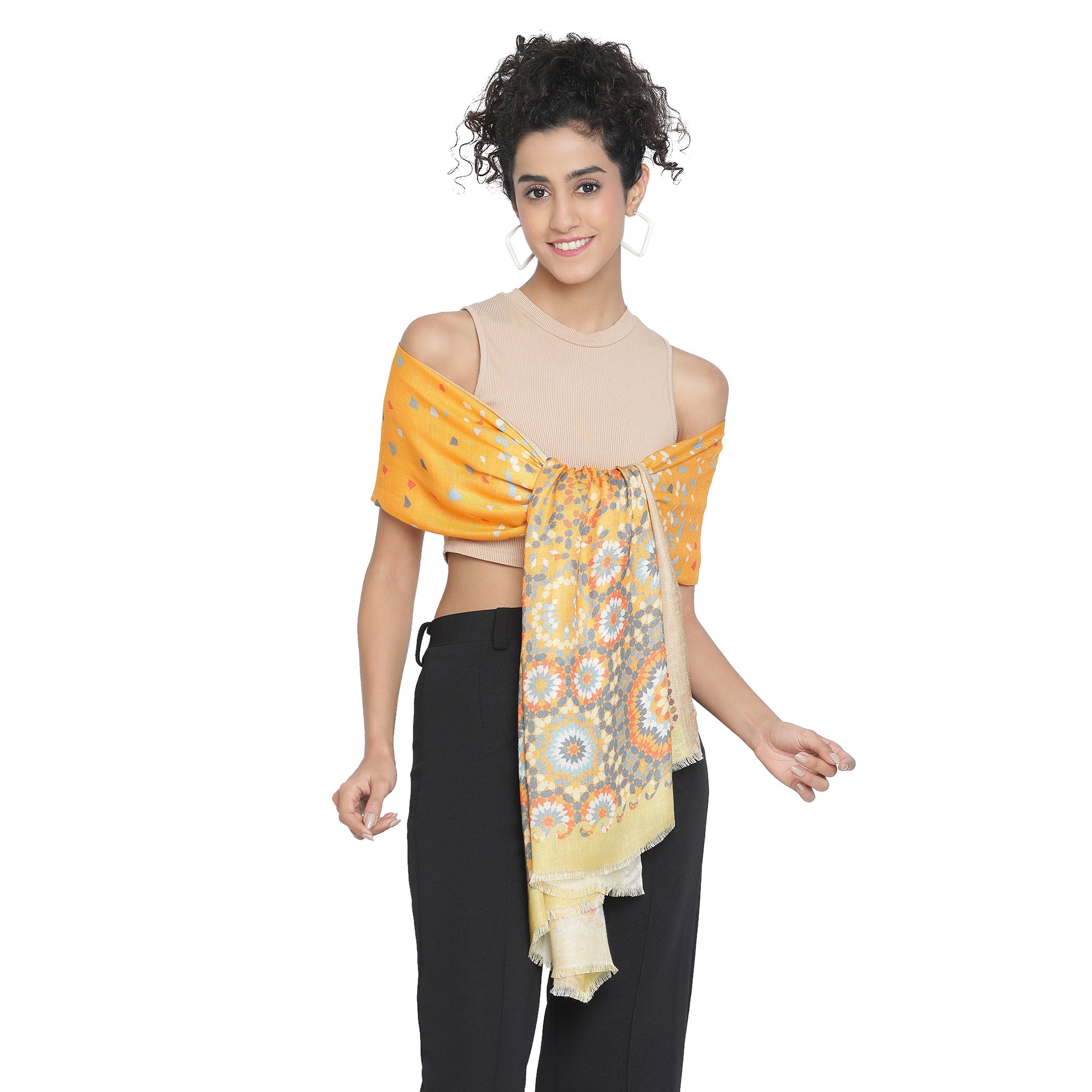 Gulzar: Silk Modal Dahlia Delight Printed Stole