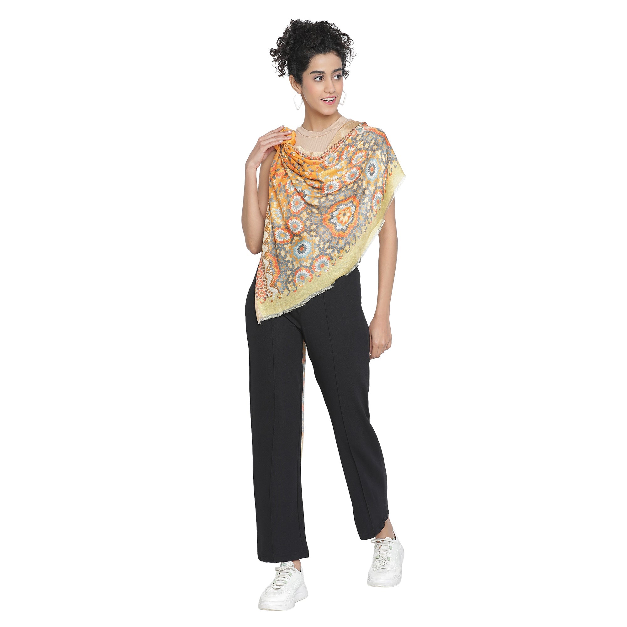 Gulzar: Silk Modal Dahlia Delight Printed Stole