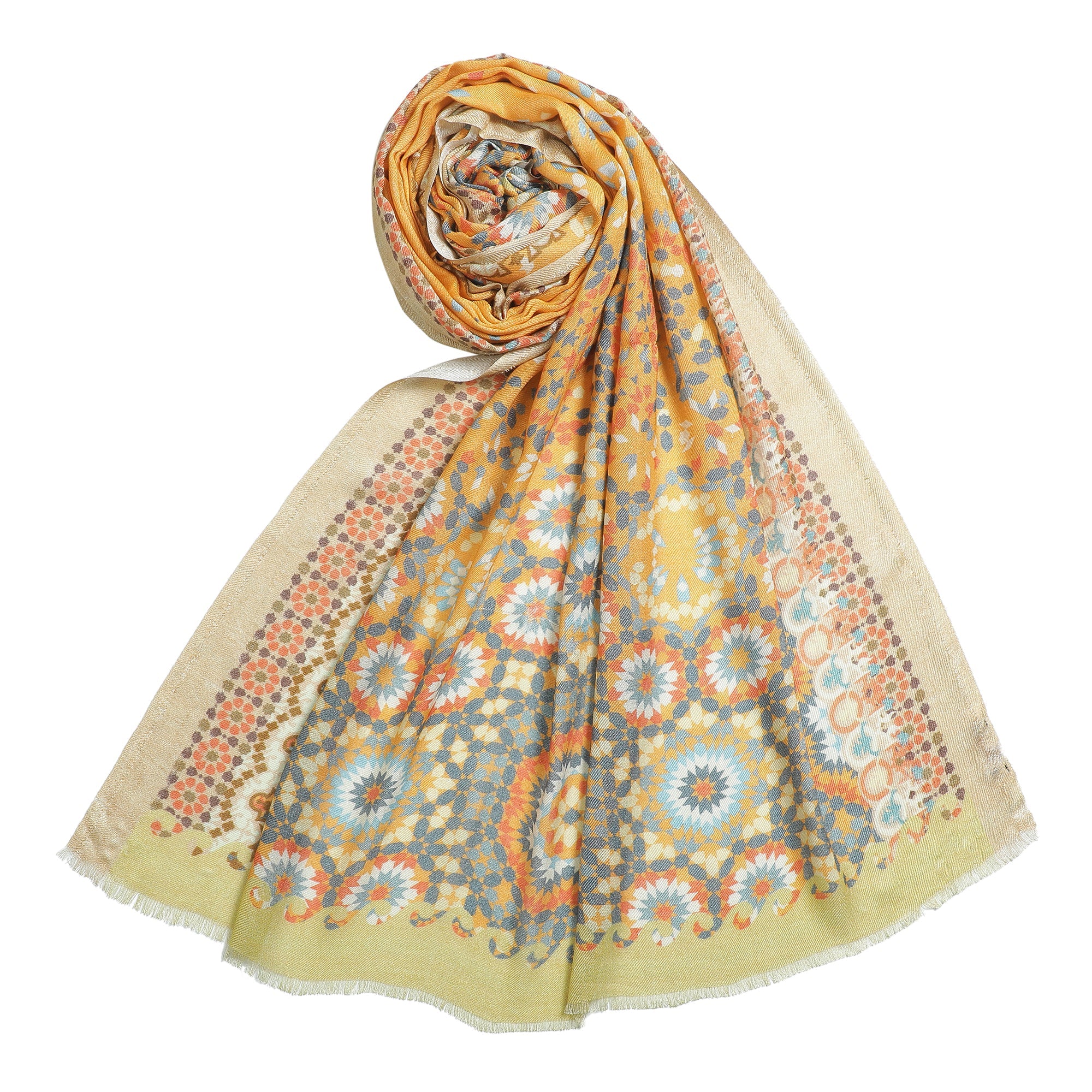 Gulzar: Silk Modal Dahlia Delight Printed Stole