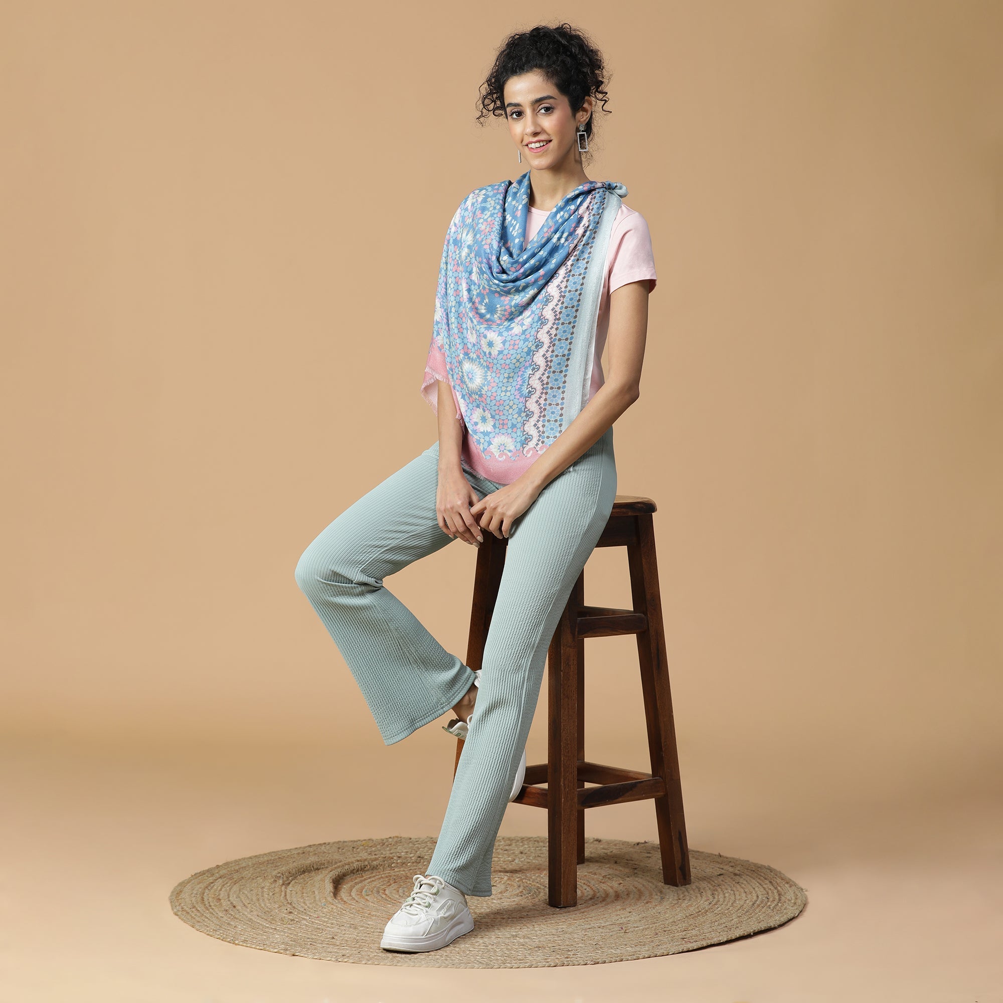 Gulzar: Silk Modal Dahlia Delight Printed Stole