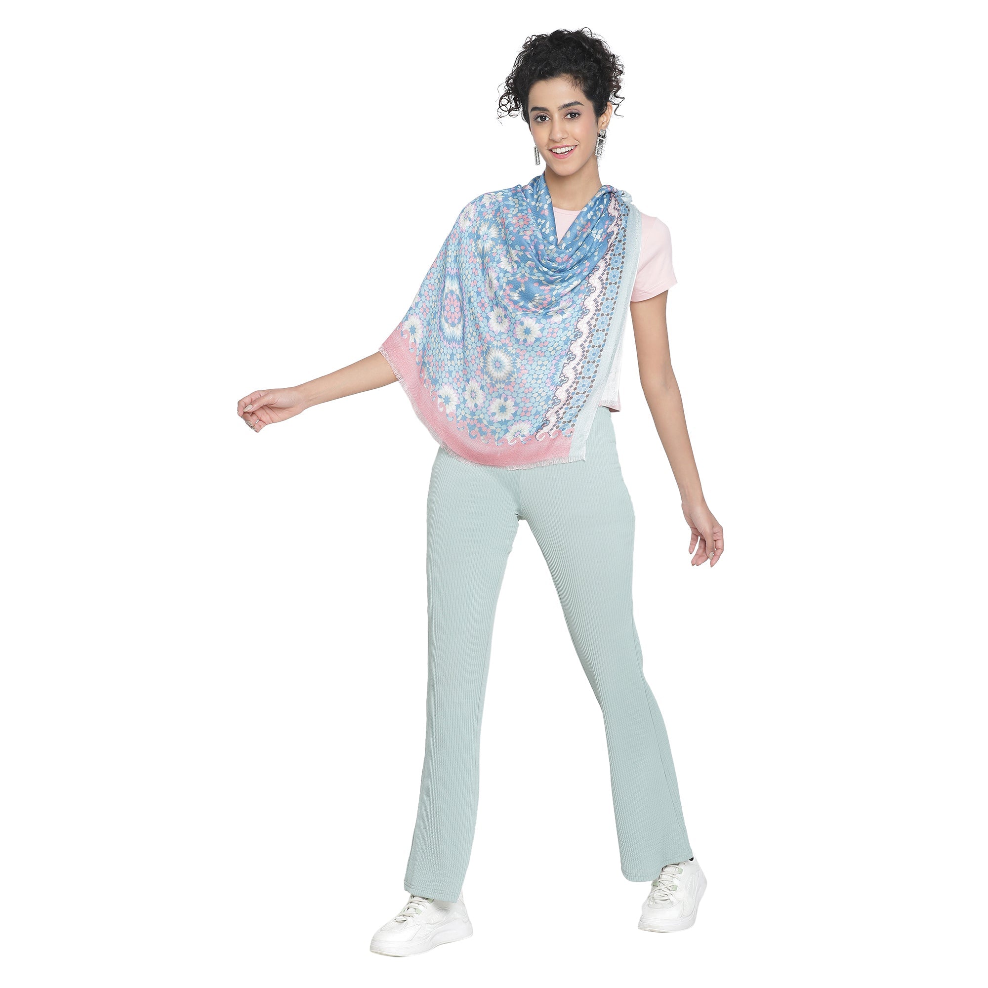 Gulzar: Silk Modal Dahlia Delight Printed Stole