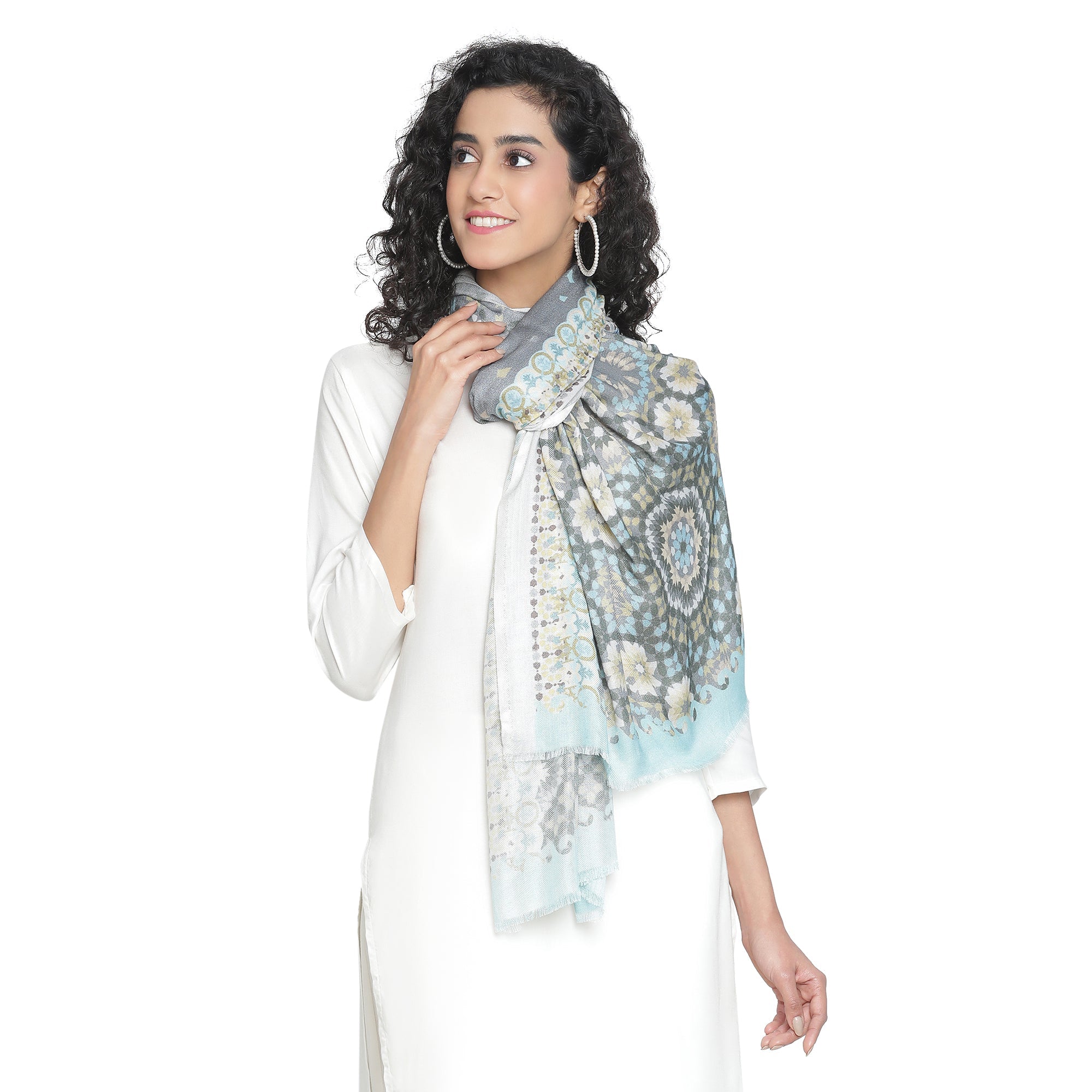 Gulzar: Silk Modal Dahlia Delight Printed Stole