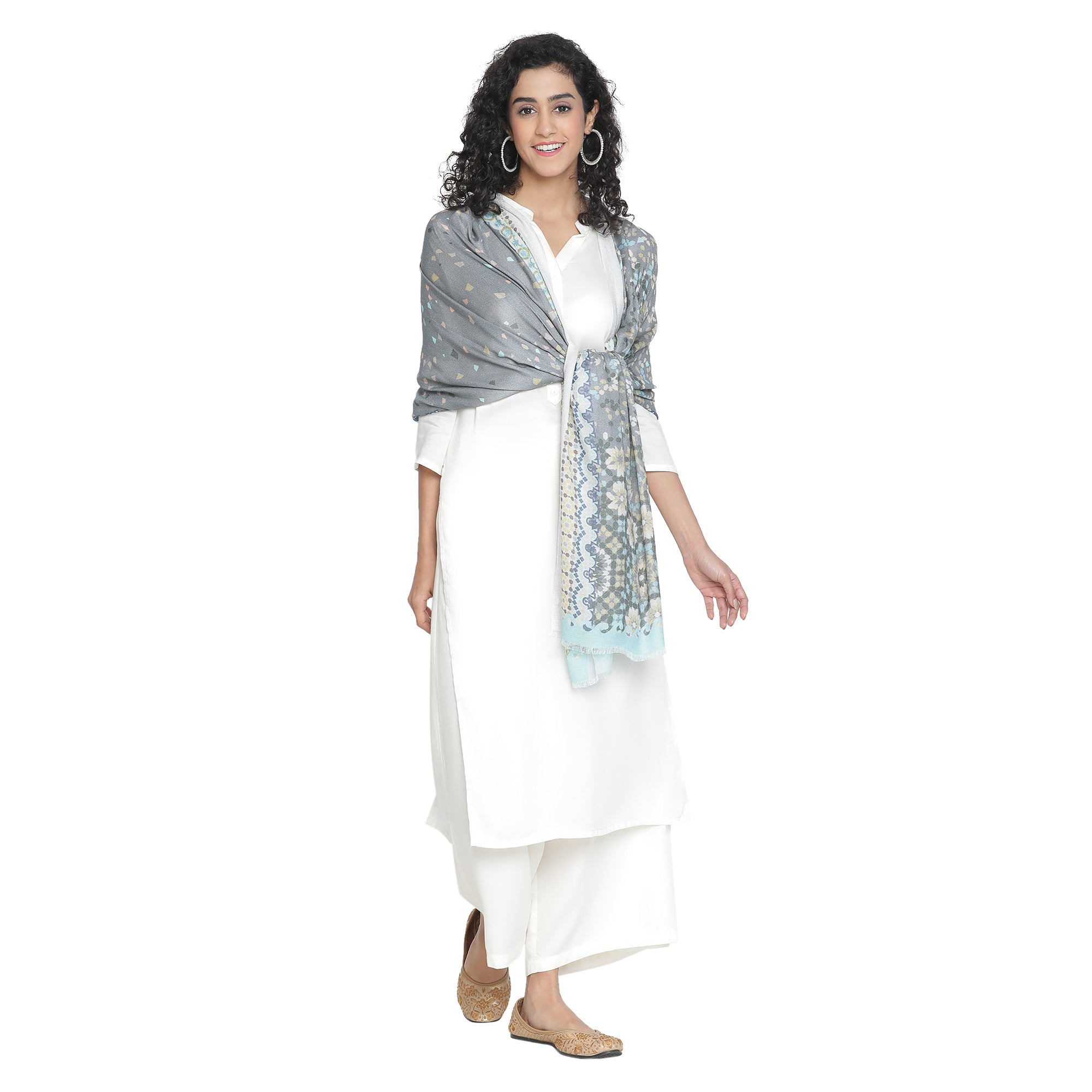 Gulzar: Silk Modal Dahlia Delight Printed Stole