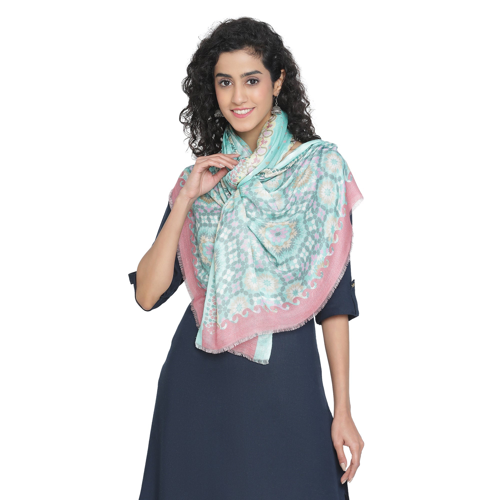 Gulzar: Silk Modal Dahlia Delight Printed Stole
